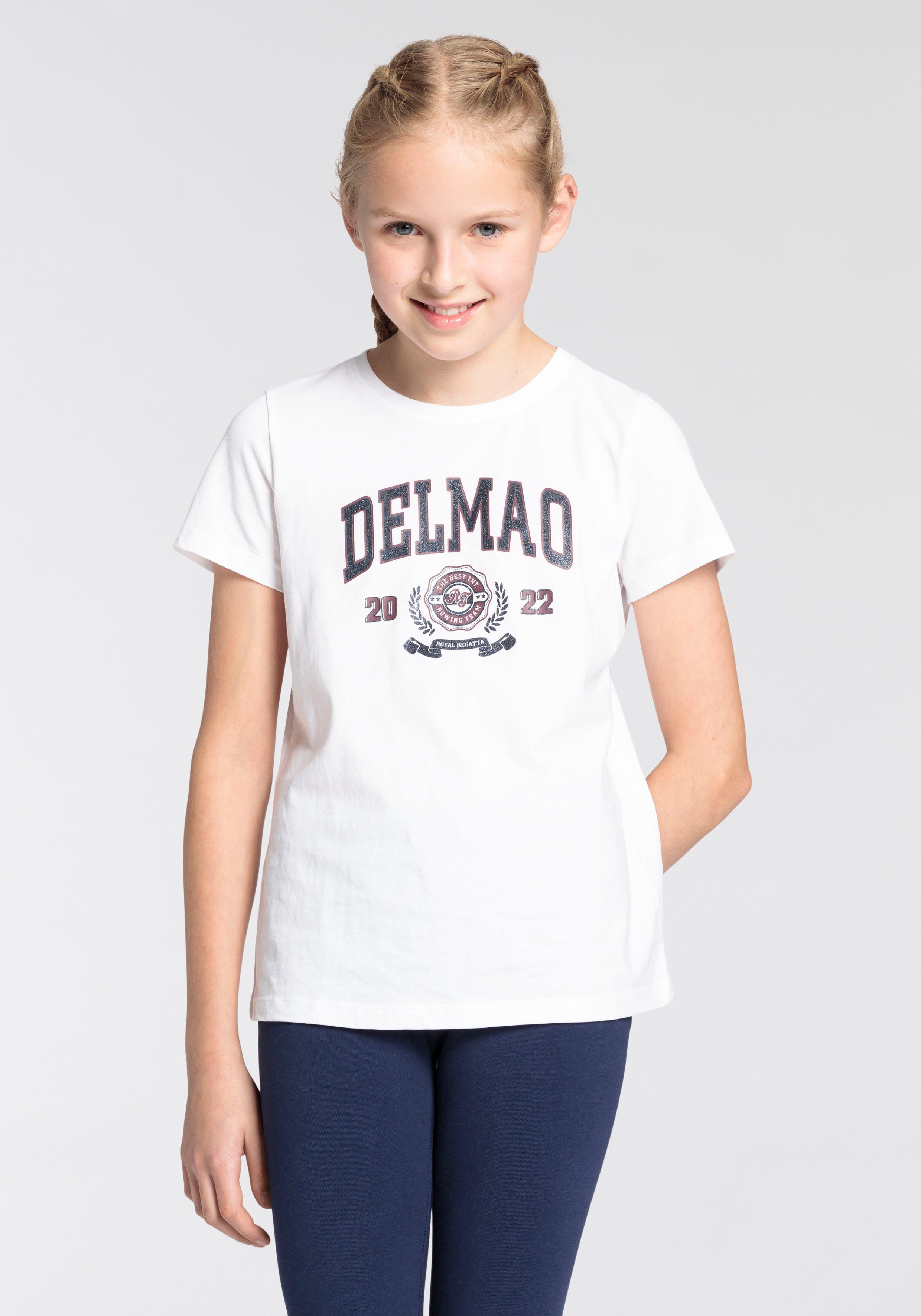 DELMAO T-shirt Voor meisjes met grote -glitterprint