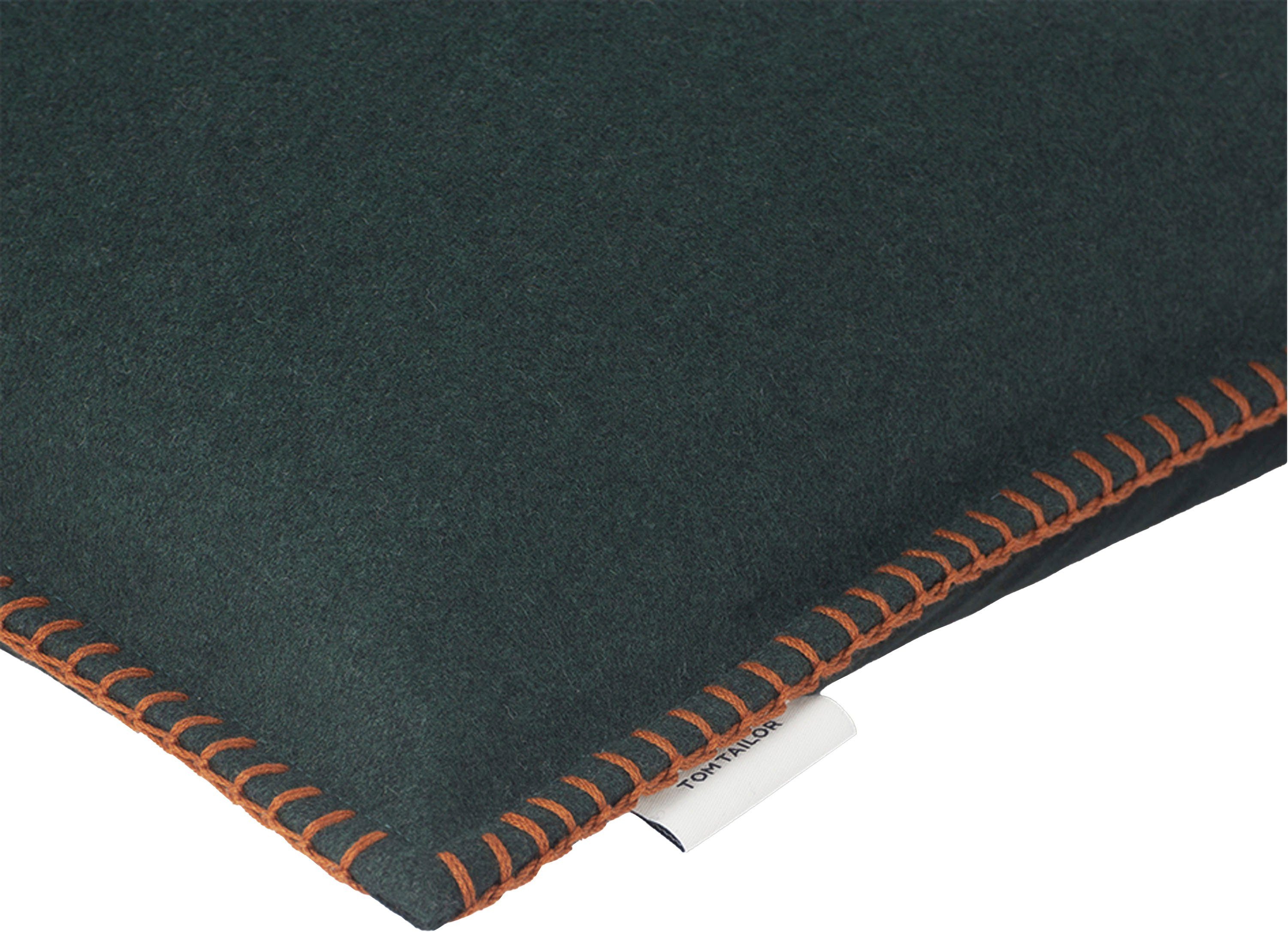TOM TAILOR HOME Sierkussen Felt met contrastkleurige afhechting, kussenovertrek zonder vulling(1 stuk)