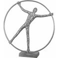 casablanca by gilde decoratief figuur sculptuur gym wheel, antiek-finish decoratief object, hoogte 41 cm, van vernikkeld aluminium, goud- of zilverkleur, woonkamer (1 stuk) zilver