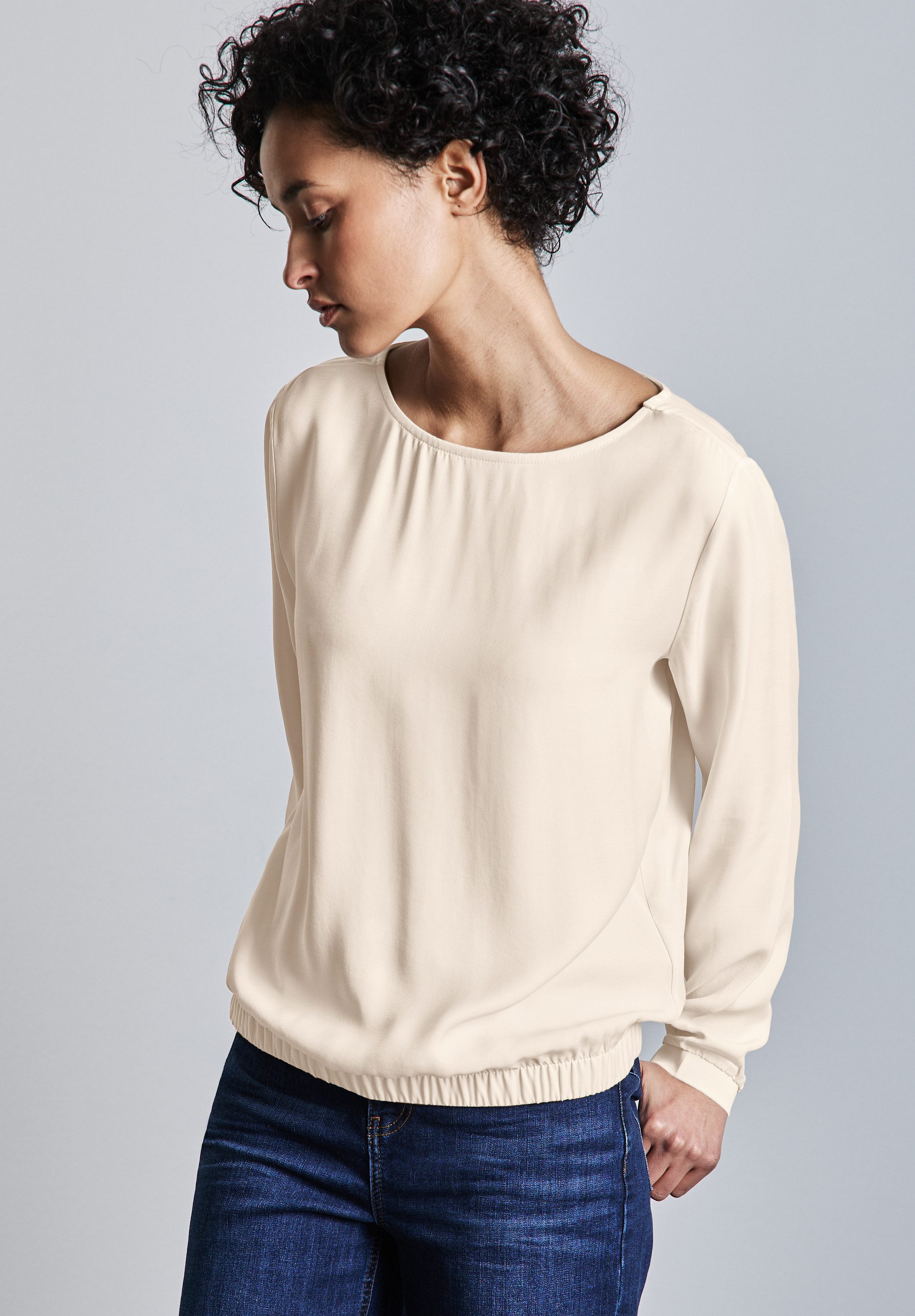 STREET ONE Blouse met lange mouwen met elastische zoom