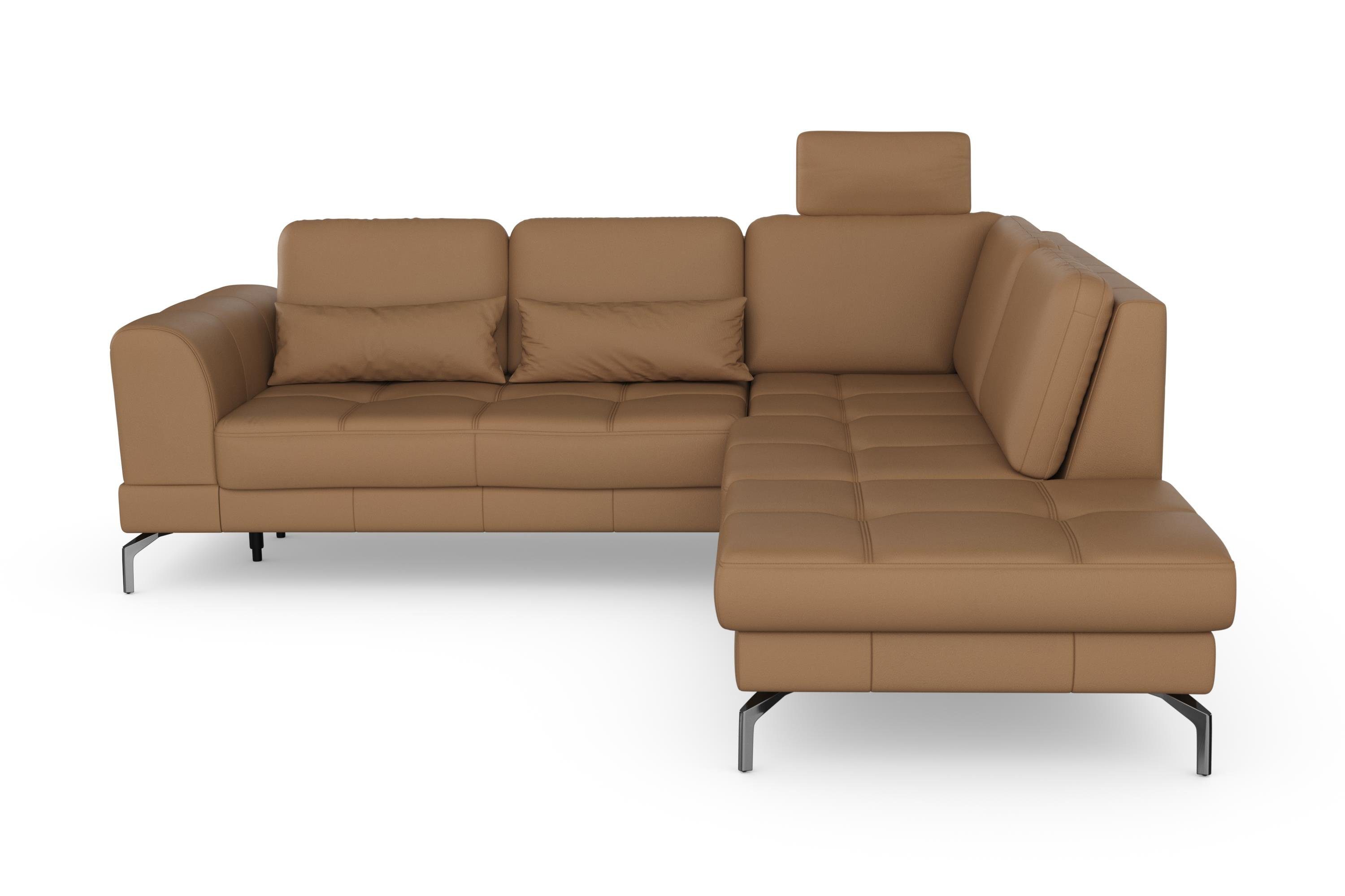 sit&more Hoekbank Bendigo L-vorm inclusief zitdiepteverstelling, bodemvrijheid 15 cm, in 2 pootkleuren