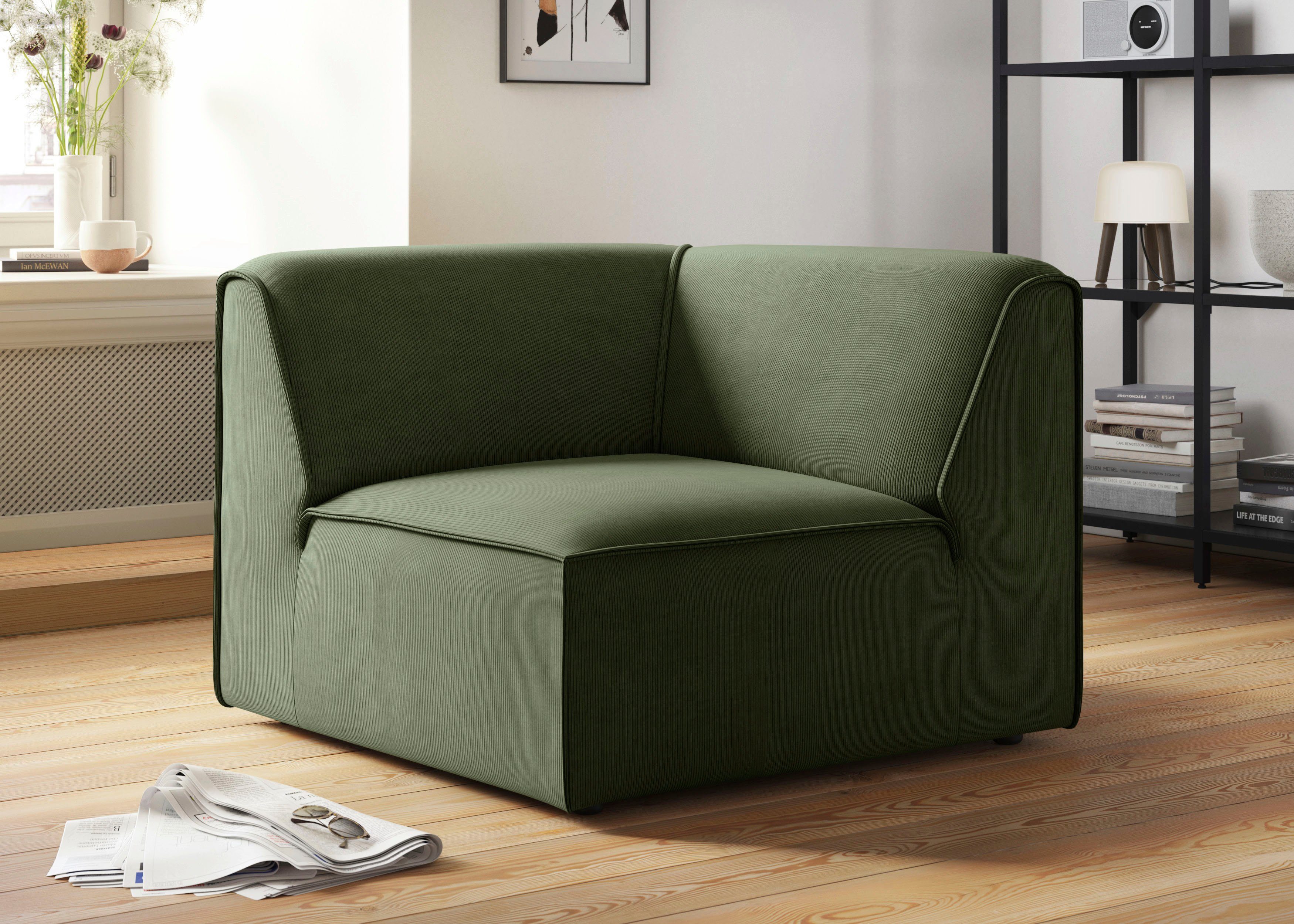 RAUM.ID Bank-hoekelement Merid, sofa-element, afmetingen B/D/H: 97/97/46 cm als module of apart te gebruiken, voor individuele samenstelling