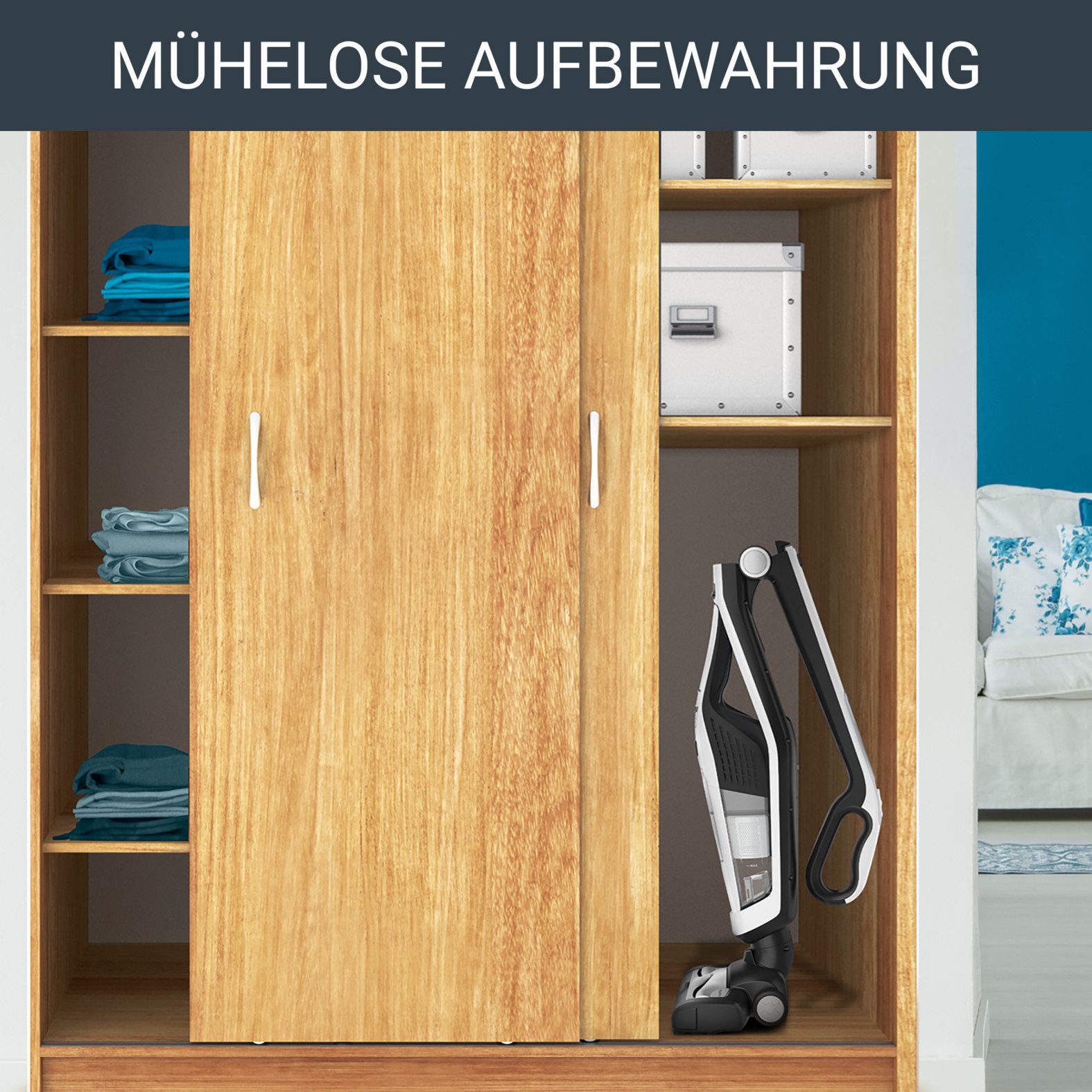 Rowenta Accu-steelstofzuiger Dual Force 2-in-1, moeiteloze opslag, opklapbare handgreep, LED-diffuser