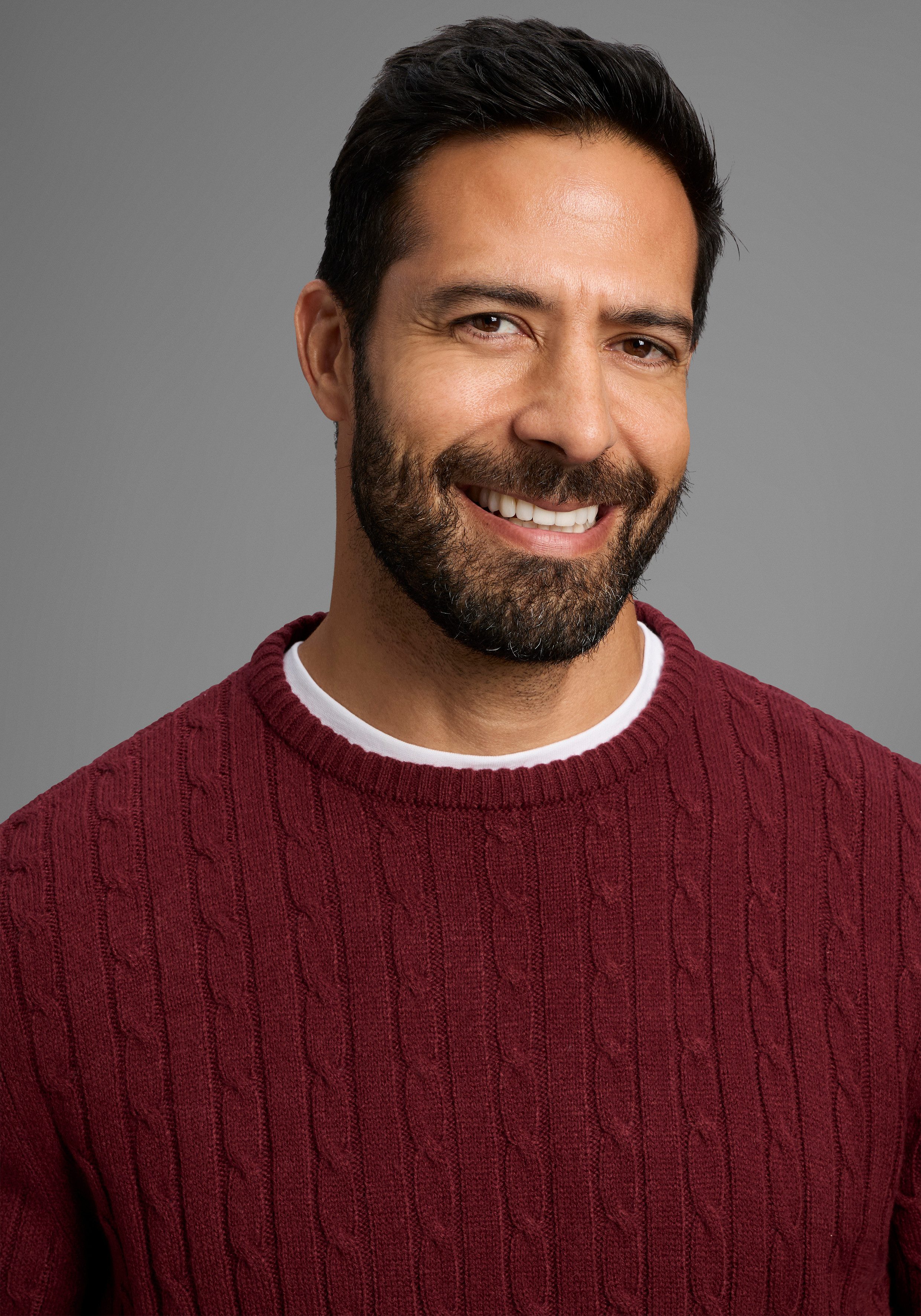 Man's World Trui met ronde hals Nieuwe collectie! Highlight all-over kabelpatroon!