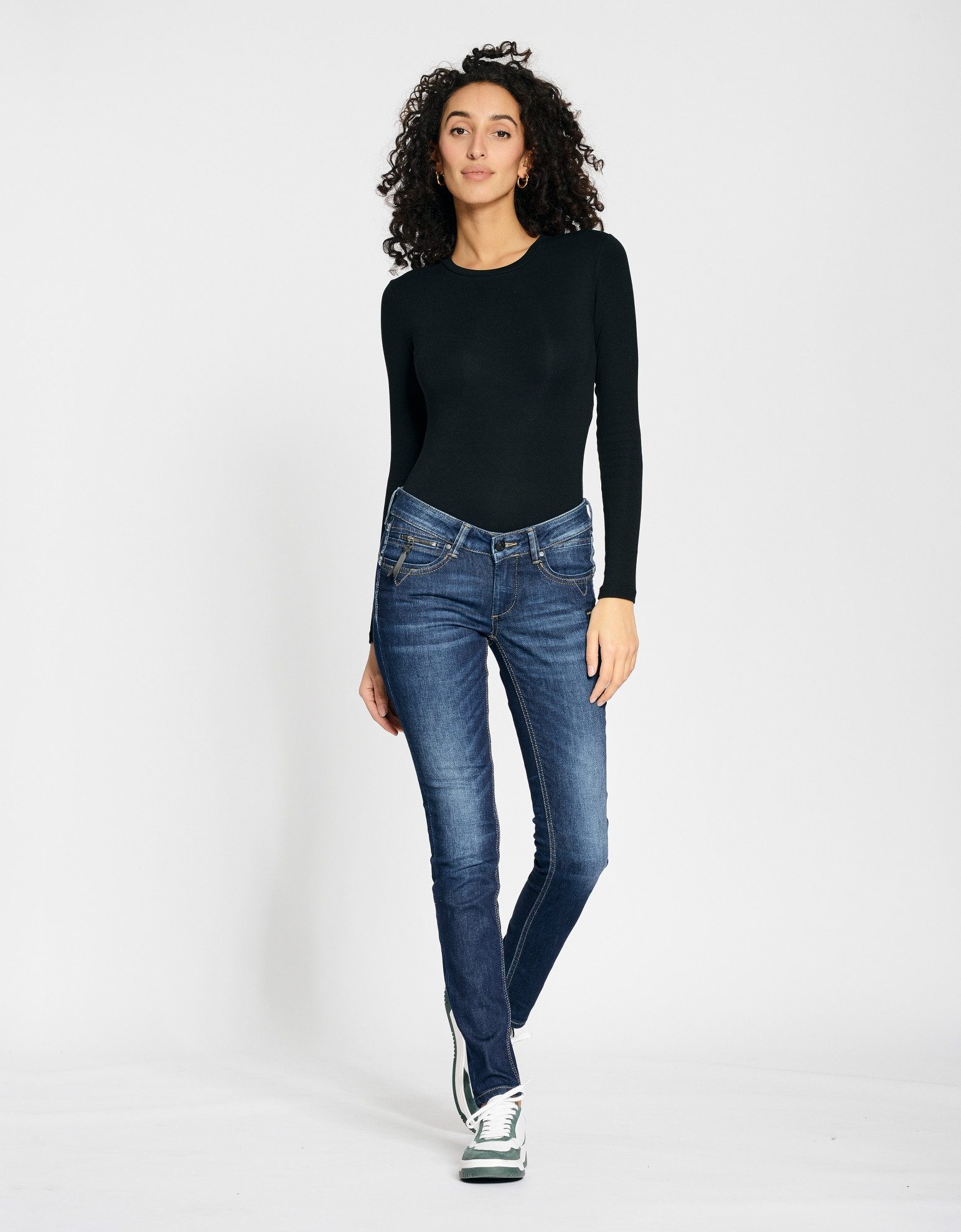 GANG Skinny fit jeans 94NIKITA met een rit-detail aan de kleingeldzakje