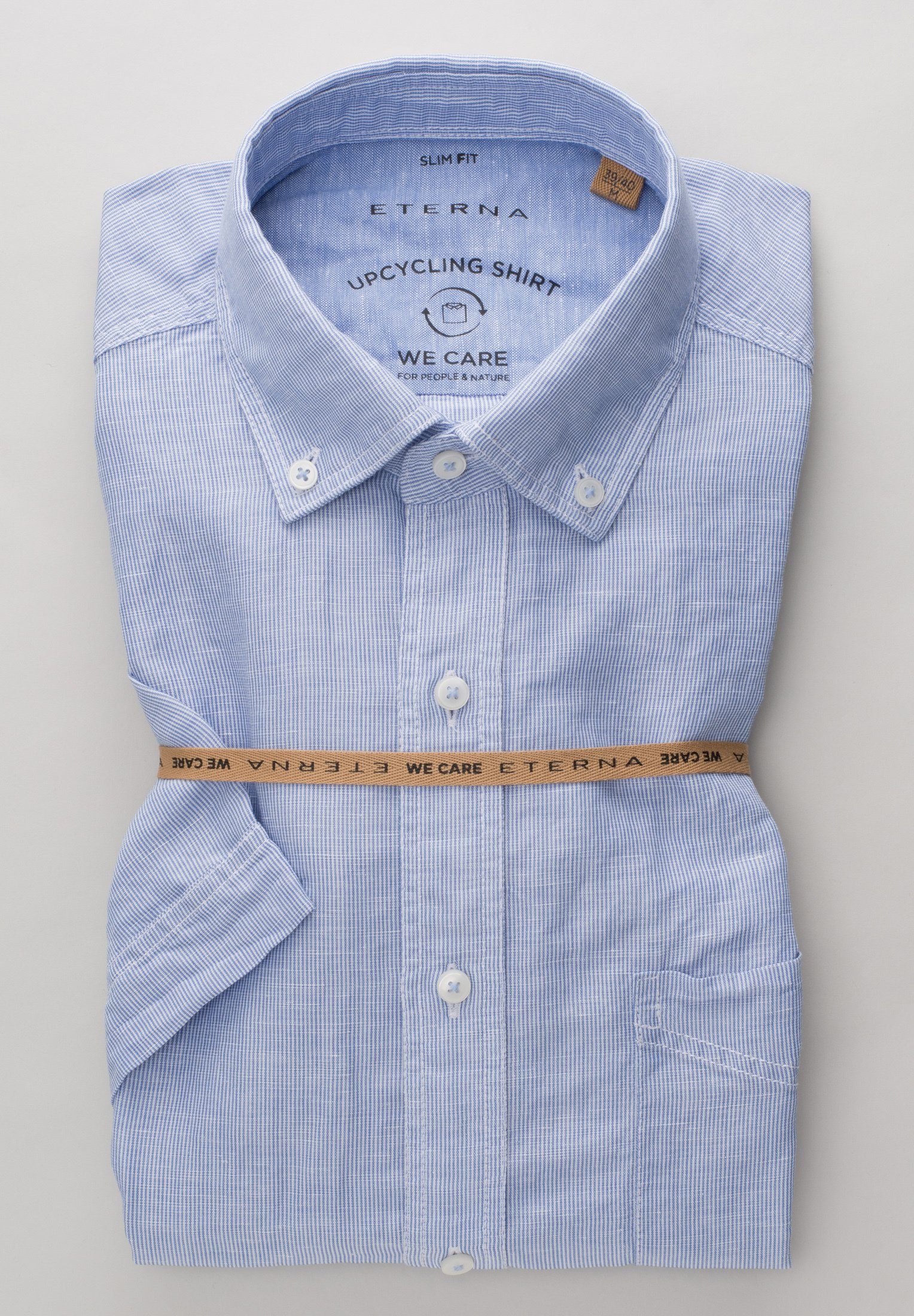 Eterna Overhemd met korte mouwen Slim fit EASY IRON (gemakkelijk te strijken)