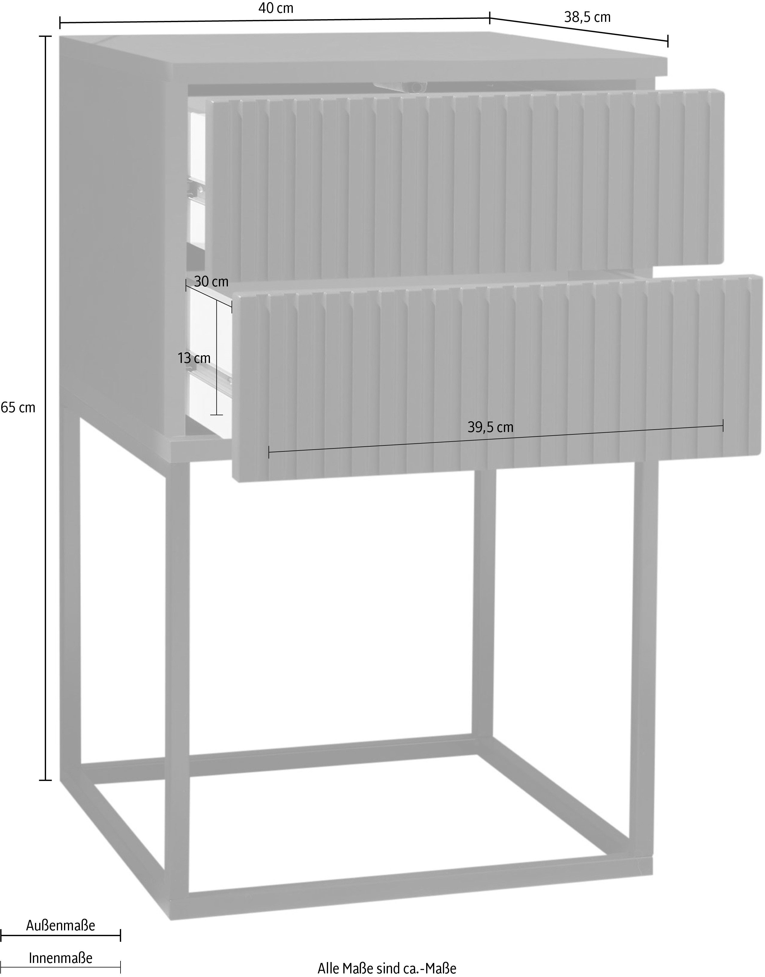 Schlafkontor Nachtkastje Marle nachttafel, nachtkastje op metalen voetframe