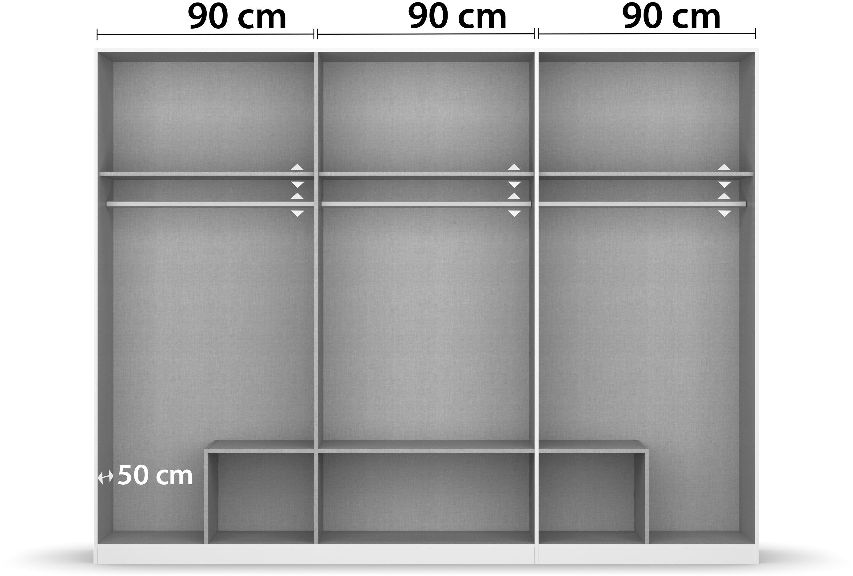 rauch Kledingkast Kast Garderobe Wasmand GAMMA in 3 Breedtes veel opbergruimte met 6 lades, met spiegel topseller made in germany