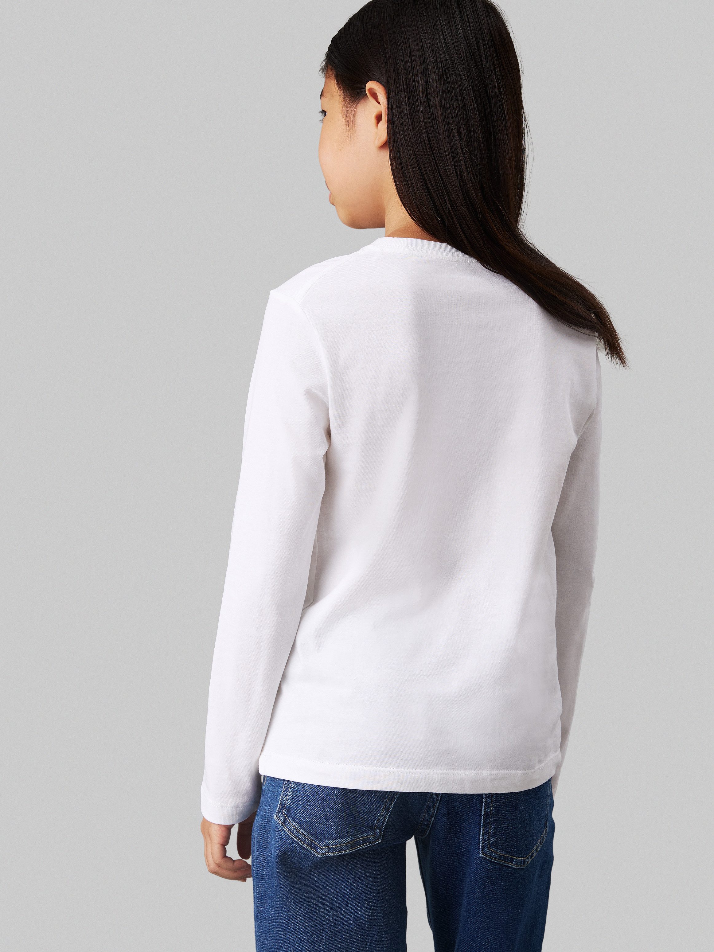 Calvin Klein Shirt met lange mouwen Chest Monologo Ls T-Shirt voor kinderen tot 16 jaar en met logo-opdruk