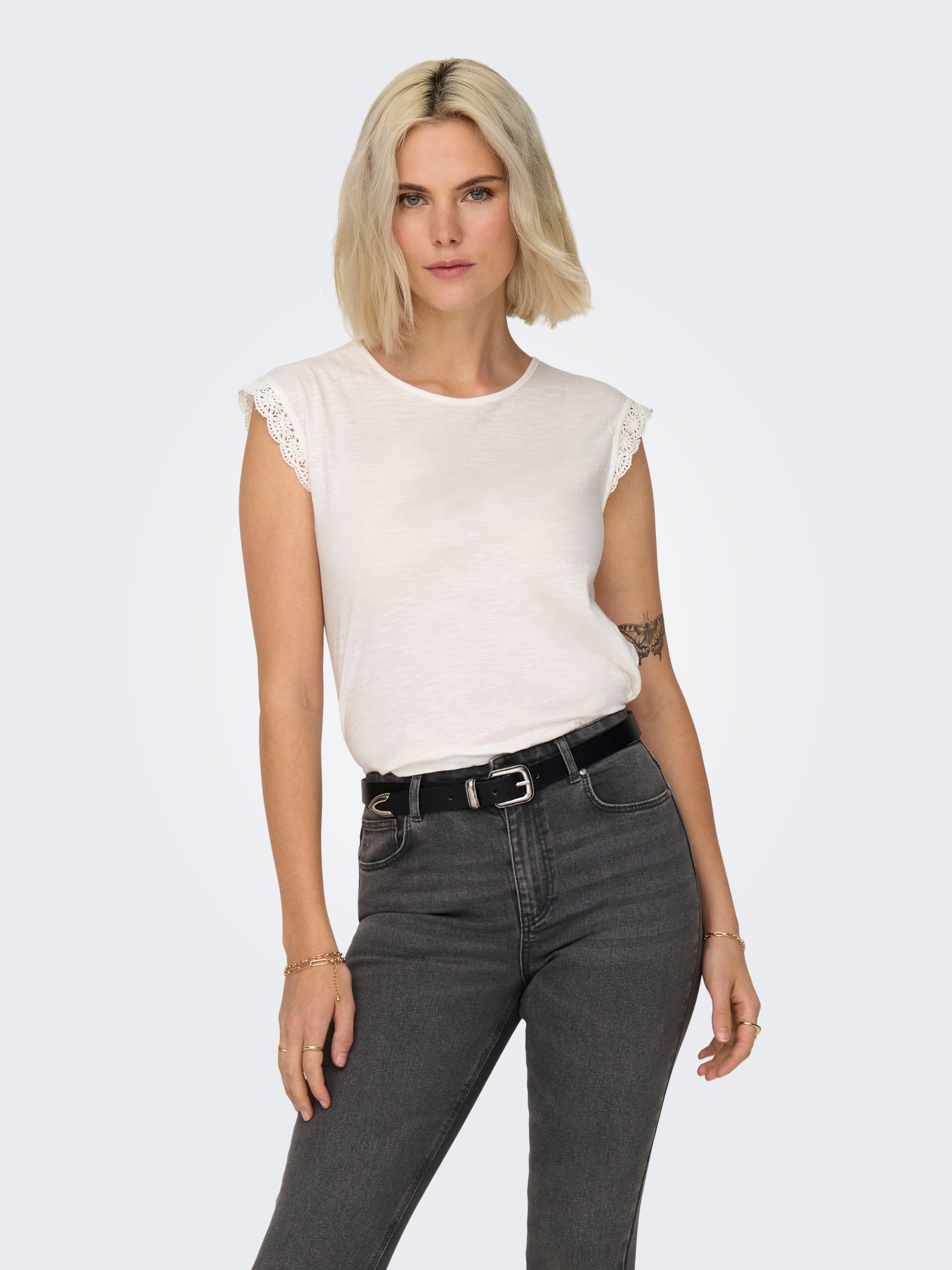 JDY Shirt met korte mouwen JDYSALVA LIFE S/L CROCHET TOP JRS