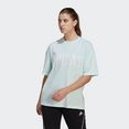 adidas performance t-shirt essentials repeat adidas logo oversized groen