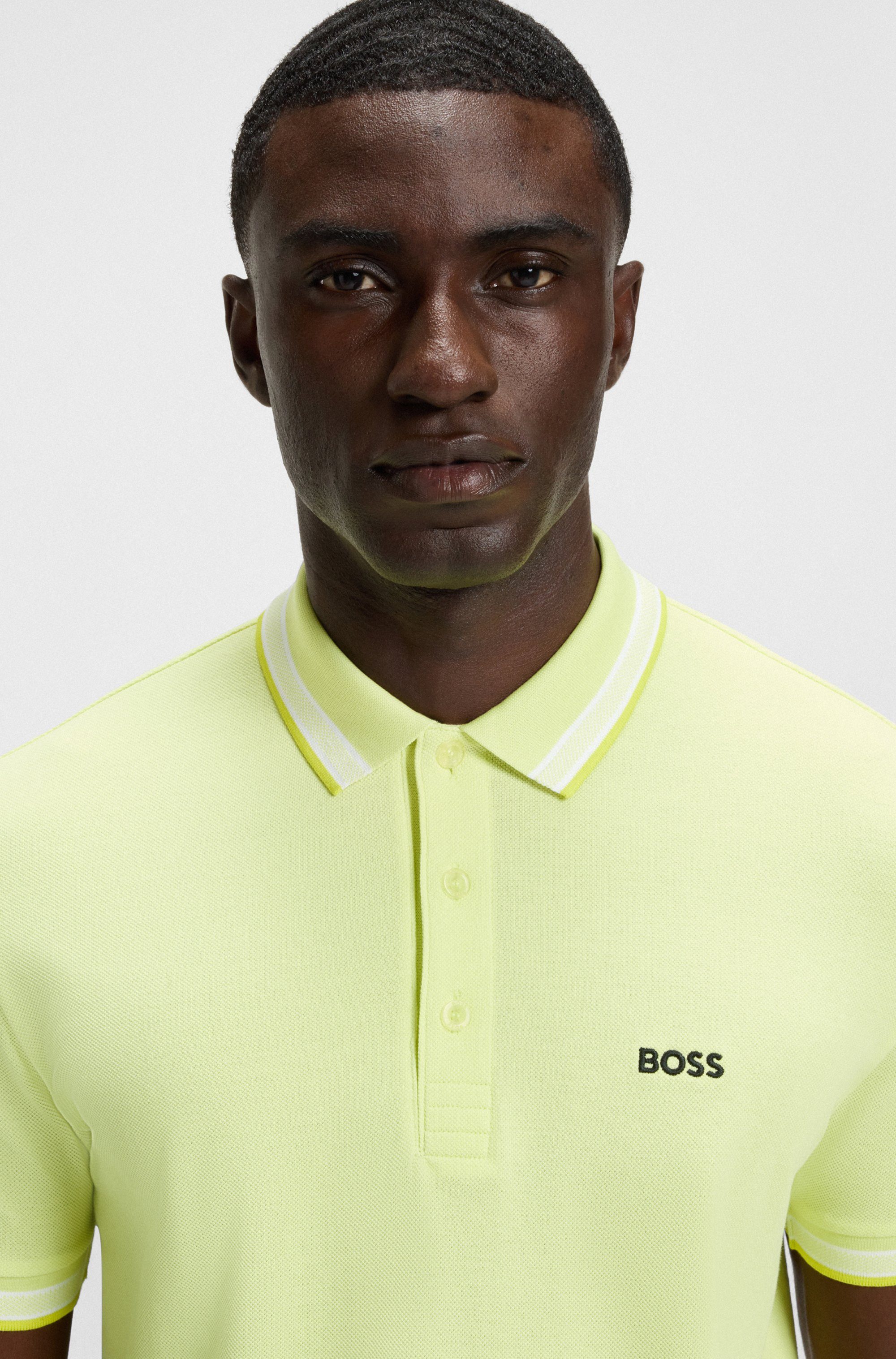 BOSS GREEN Poloshirt PADDY met contrasterende strepen aan de kraag