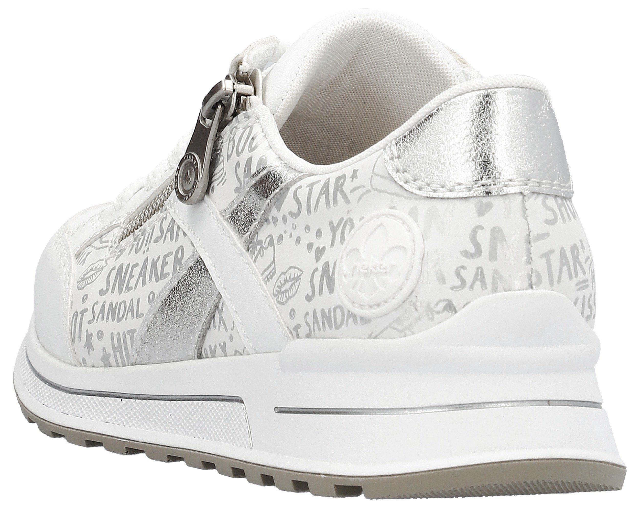 Rieker Sneakers verwijderbare zachte inlegzool, vrijetijdsschoen, lage schoen, veterschoen