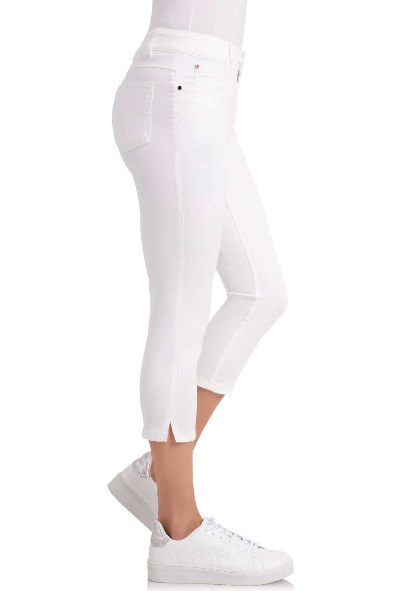 wonderjeans Capri jeans met kleine splitjes onder aan de pijpen