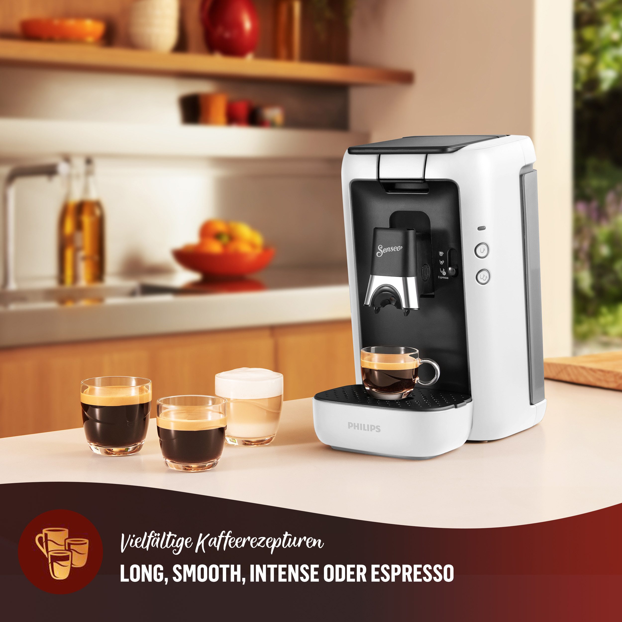 Senseo Koffiepadautomaat Maestro CSA260/10, met drie koffie-instellingen, van 80% gerecycled plastic, memo-functie, inclusief gratis toevoeging, waarde 14€ rrp