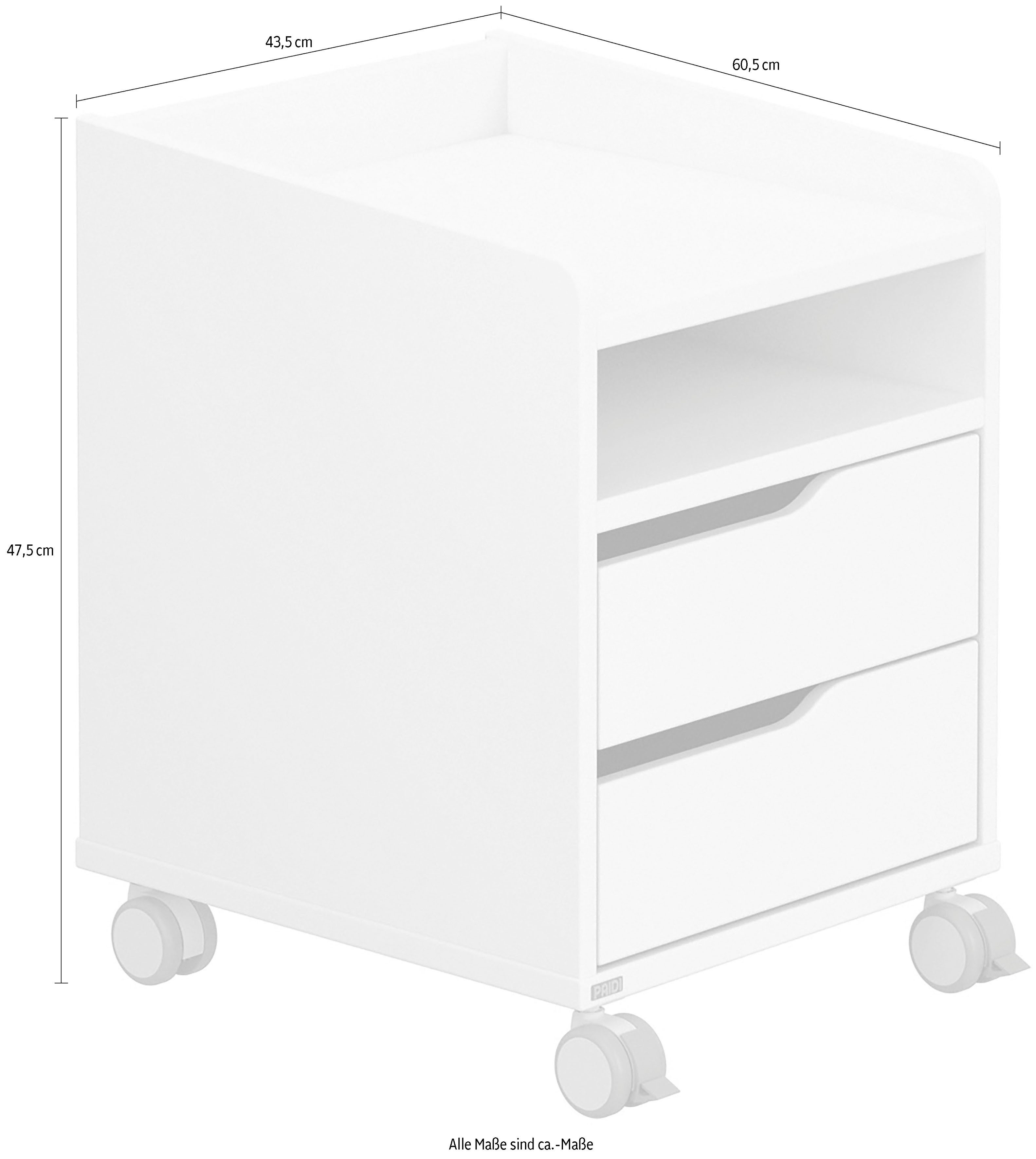 PAIDI Kinderwelten Container Diego rollcontainer met twee lades en een plank als zitvlak geschikt