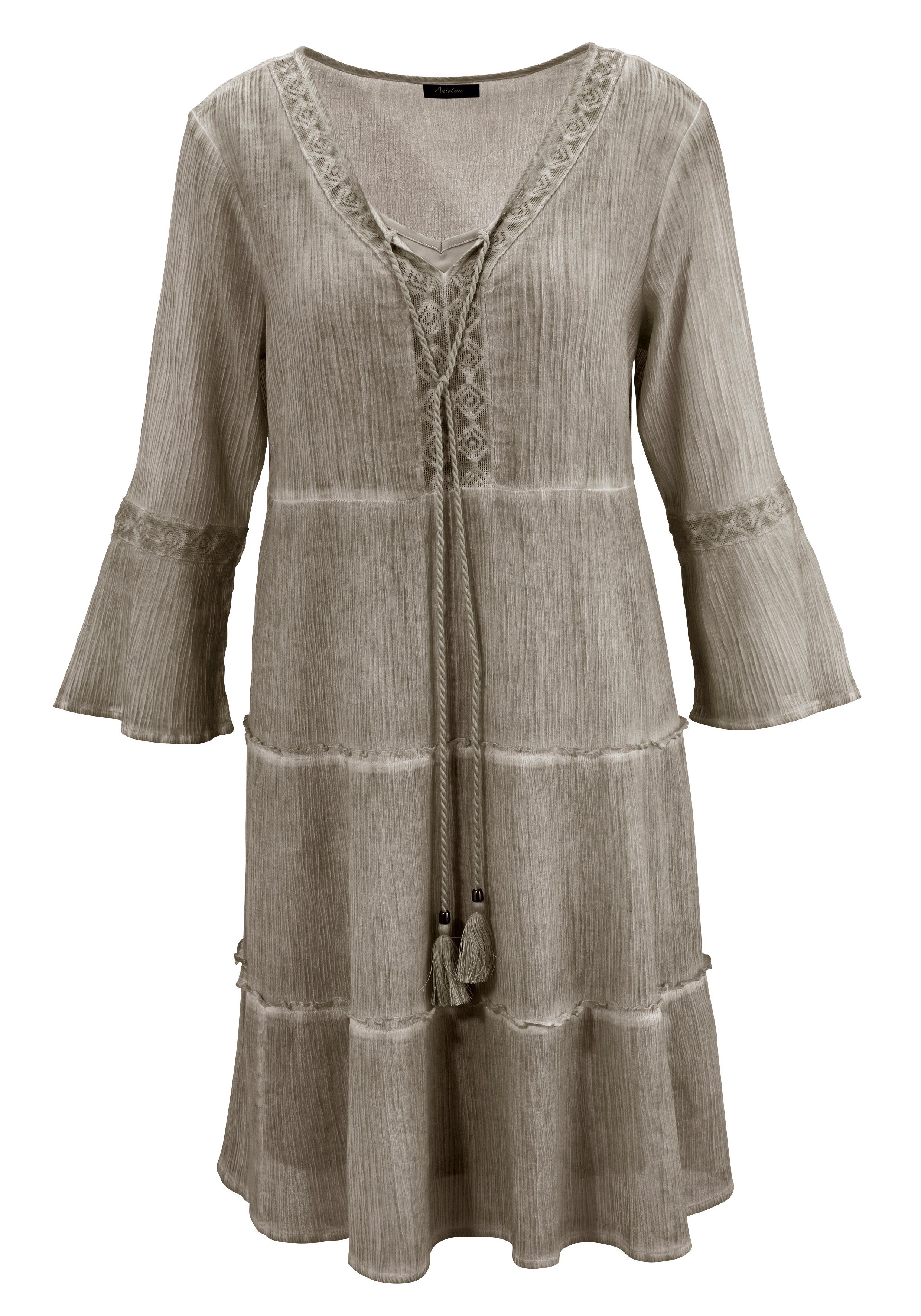 Aniston CASUAL Tuniekjurk met uitgebreide kantversiering (Met jersey onderjurk)