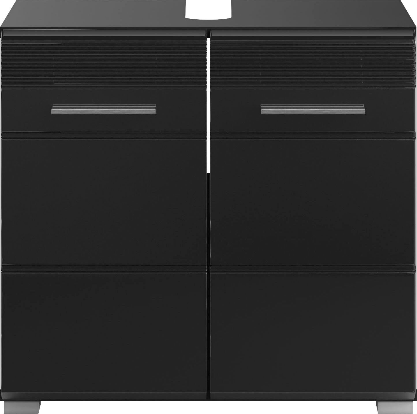 INOSIGN Wastafelonderkast Malmö, breedte 60 cm, 2 deuren, 2 vakken, met siphonaansnijding, MDF-front in verschillende kleuren verkrijgbaar, badkamermeubels, badkamerkast, commode, badkamer