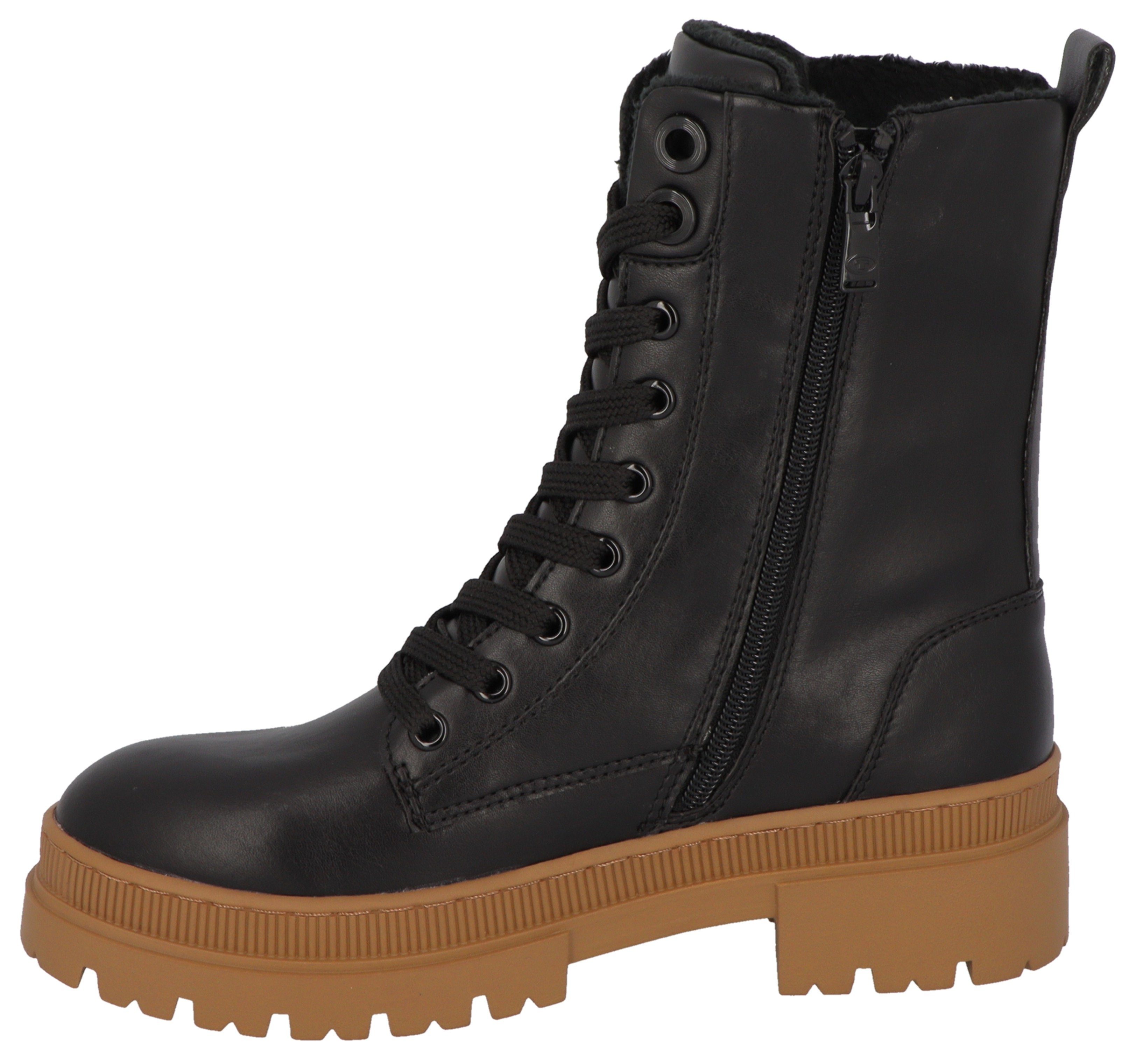 Tom Tailor Hoge veterschoenen met gekleurde loopzool