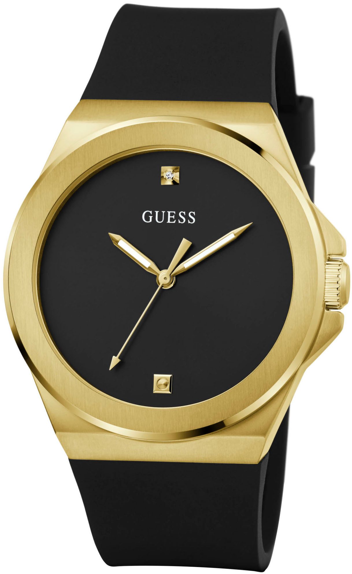 Guess Kwartshorloge Vinyl Polshorloge, herenhorloge, siliconen armband, mineraalglas, analoog