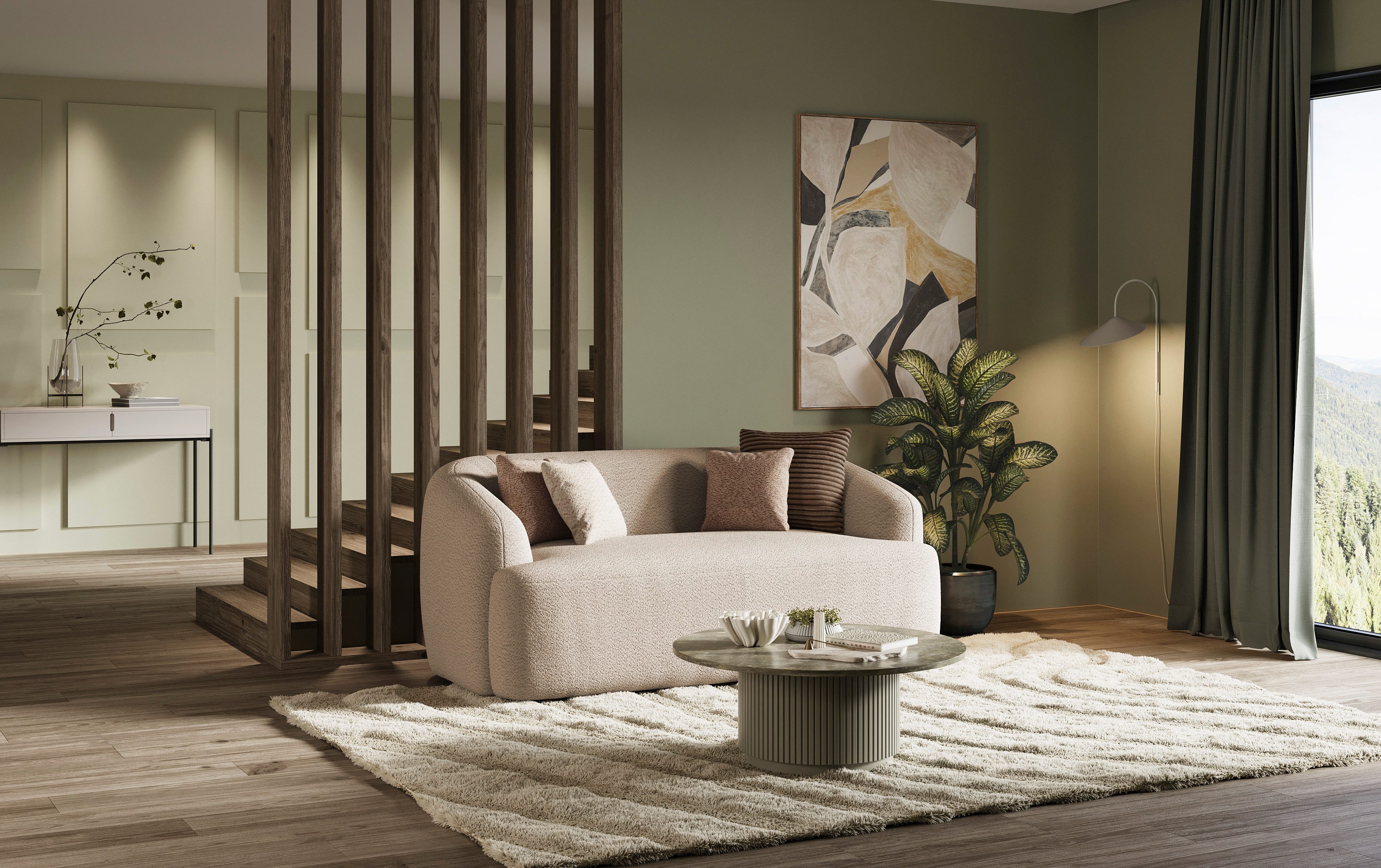 INOSIGN 2-zitsbank Nergal, eenpersoonsbank, organisch design, Breedte 177cm Modern ontwerp, eenvoudige uitstraling, stijlvolle blikvanger in de woonkamer