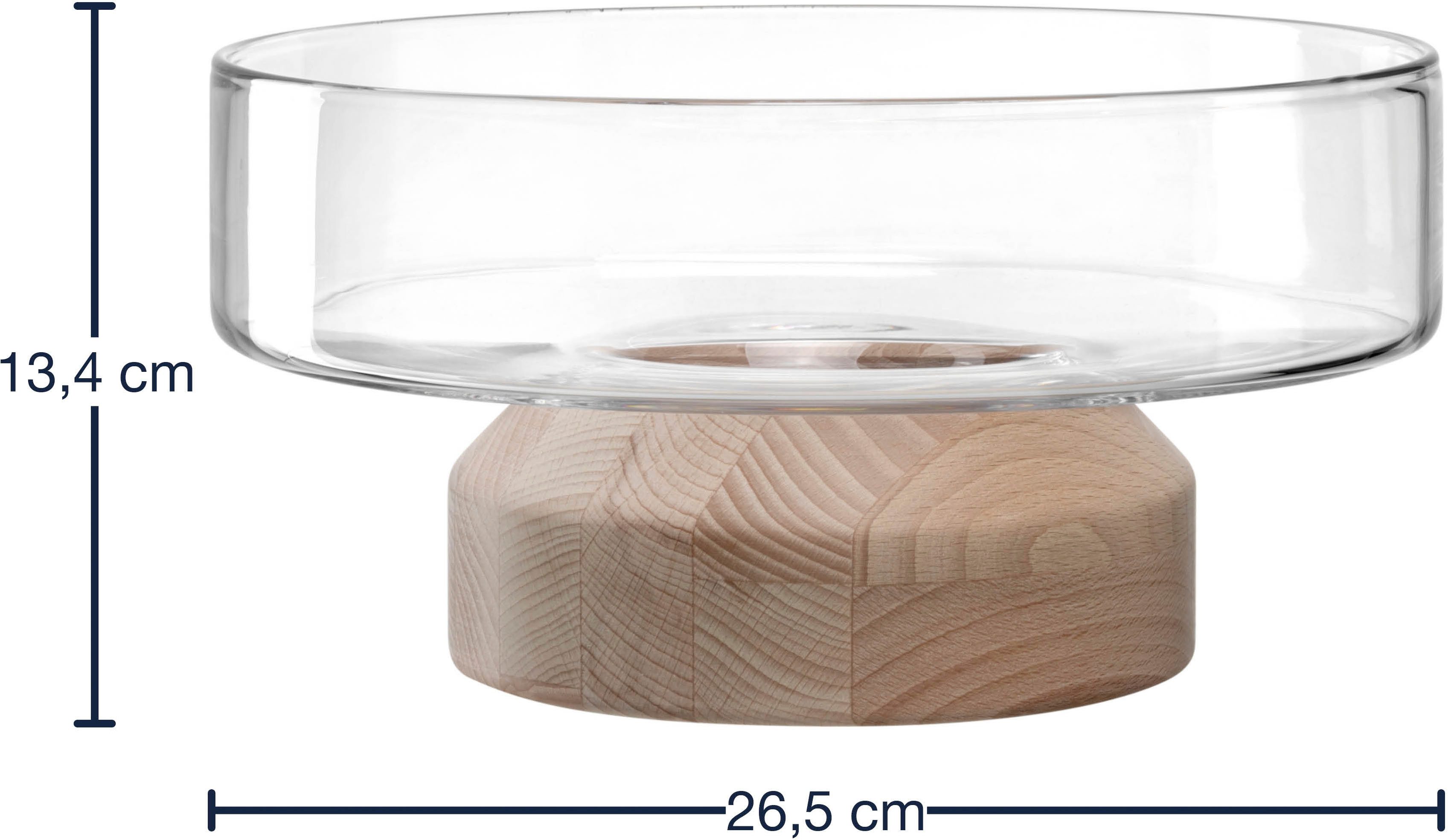 LEONARDO Decoratieve Schaal LEGNO 27 cm op houten sokkel (1 stuk)