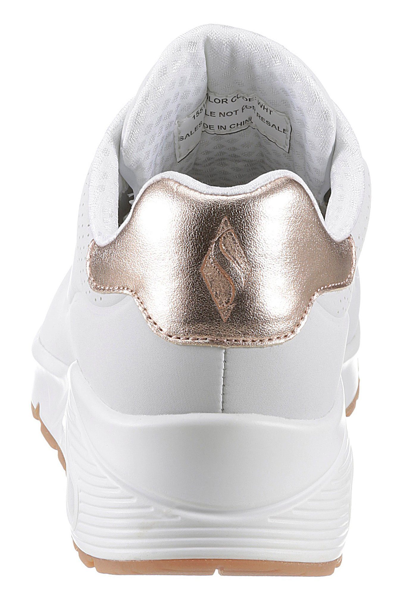 Skechers Slip-on sneakers UNO SHIMMER AWAY Slipper, vrijetijdsschoen, plateau sneaker met modieuze sleehak