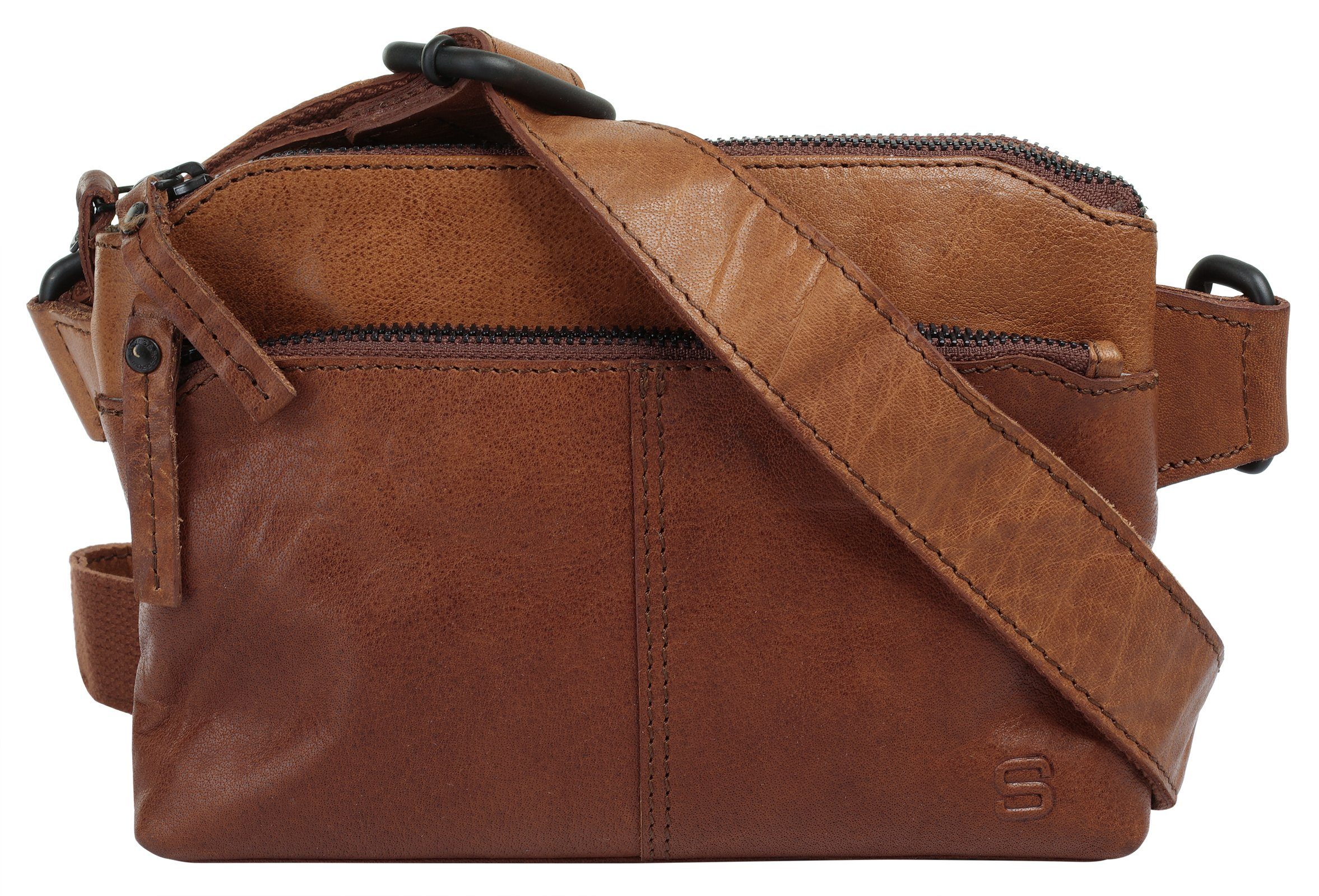 Spikes & Sparrow Heuptasje echt leder dames tassen maat Onesize bruin