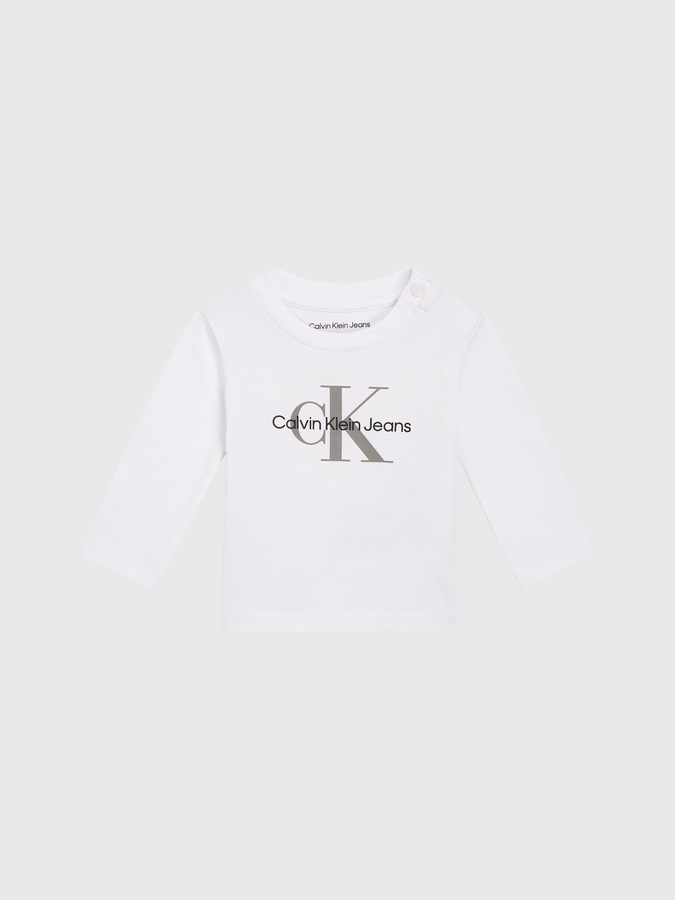 Calvin Klein Shirt met lange mouwen MONOGRAM LS T-SHIRT voor baby’s tot 2 jaar, met grote print