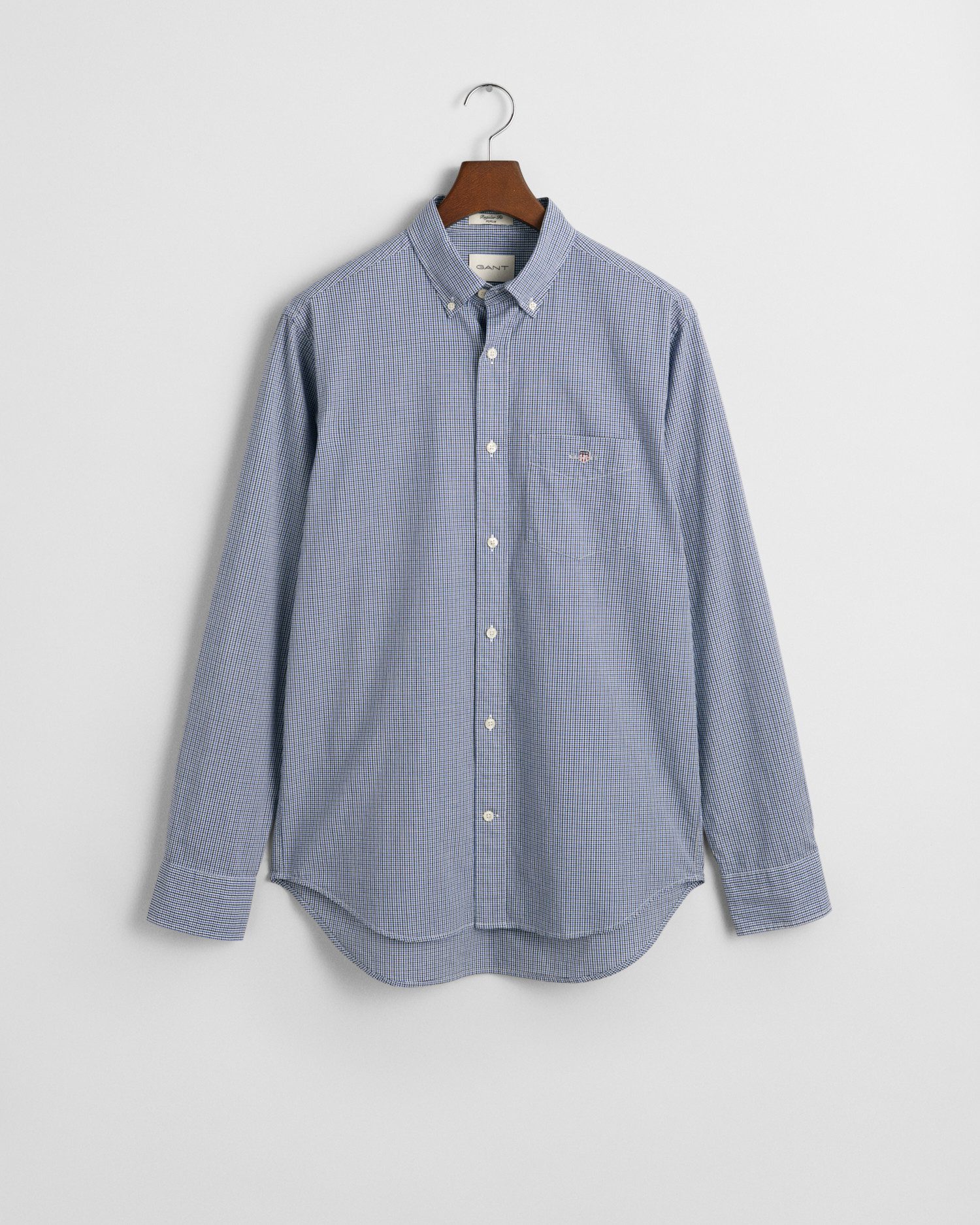 Gant Overhemd met lange mouwen REG POPLIN MICRO GINGHAM SHIRT Regular fit popeline overhemd met Vichy mini-ruit