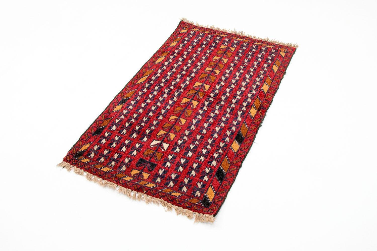 morgenland wollen kleed belutsch vloerkleed met de hand geknoopt rood rood