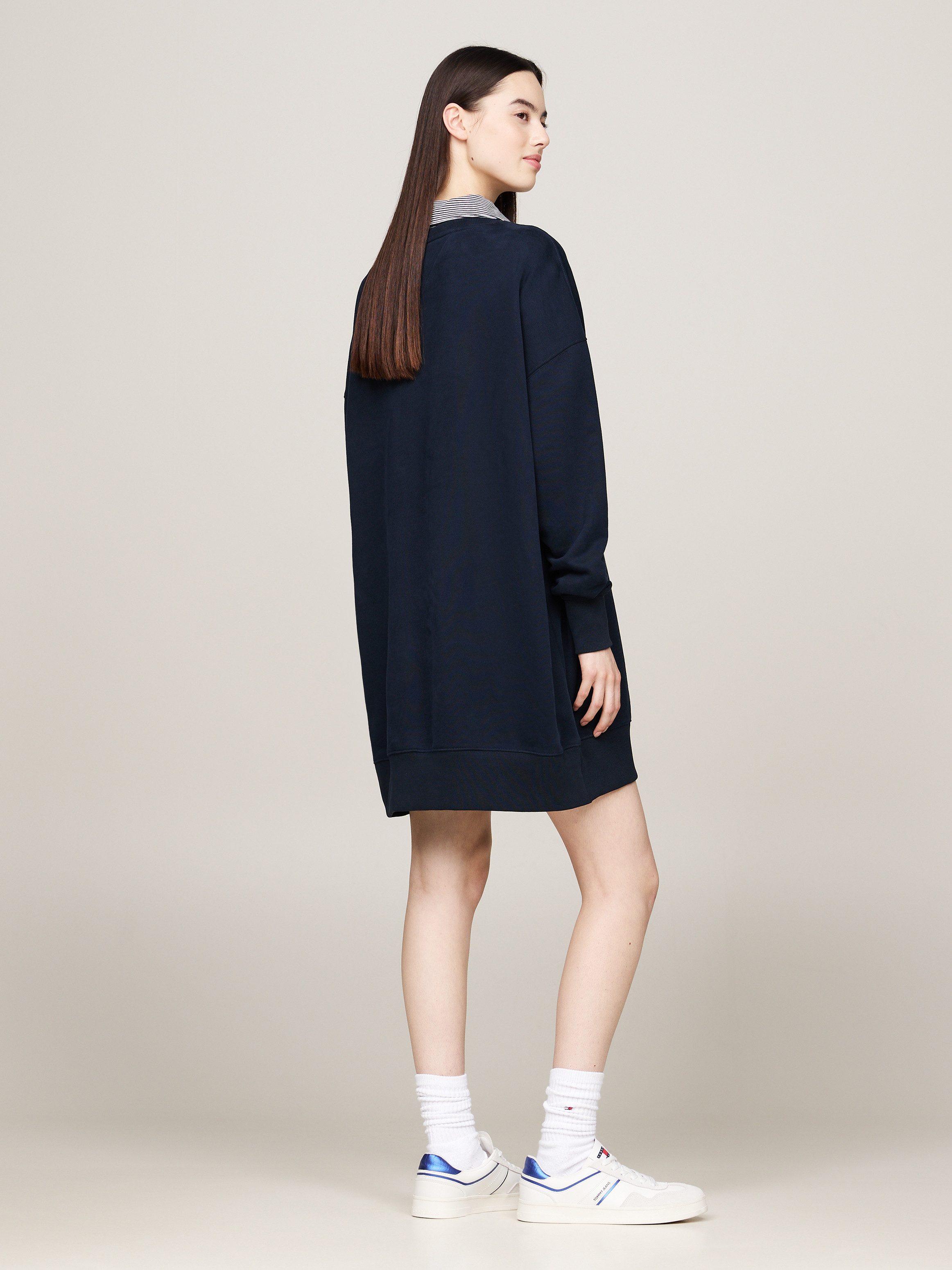 TOMMY JEANS Jerseyjurk TJW CREST LINEAR CREW DRESS EXT