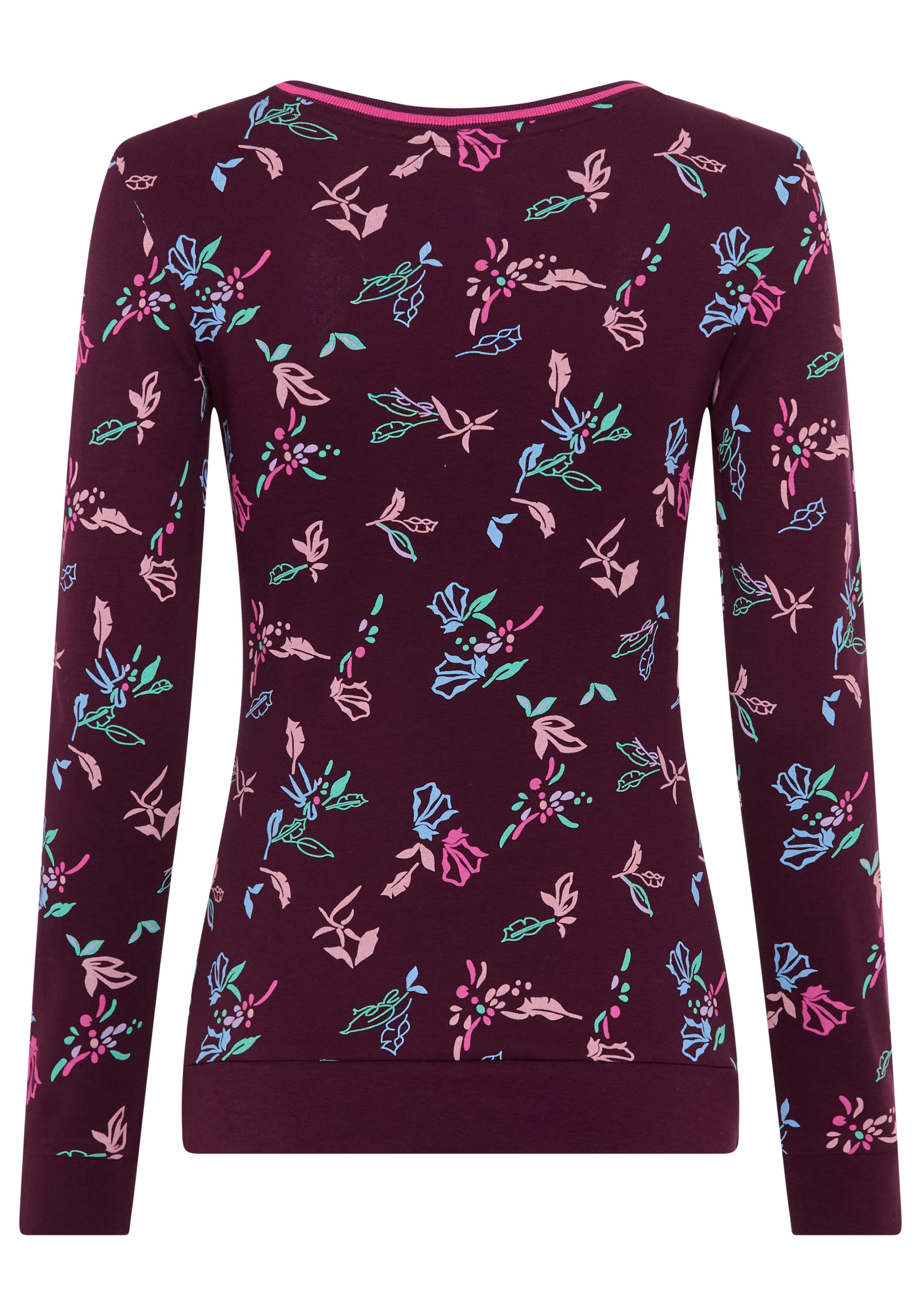 KangaROOS Shirt met lange mouwen met allover-print en contrastdetails