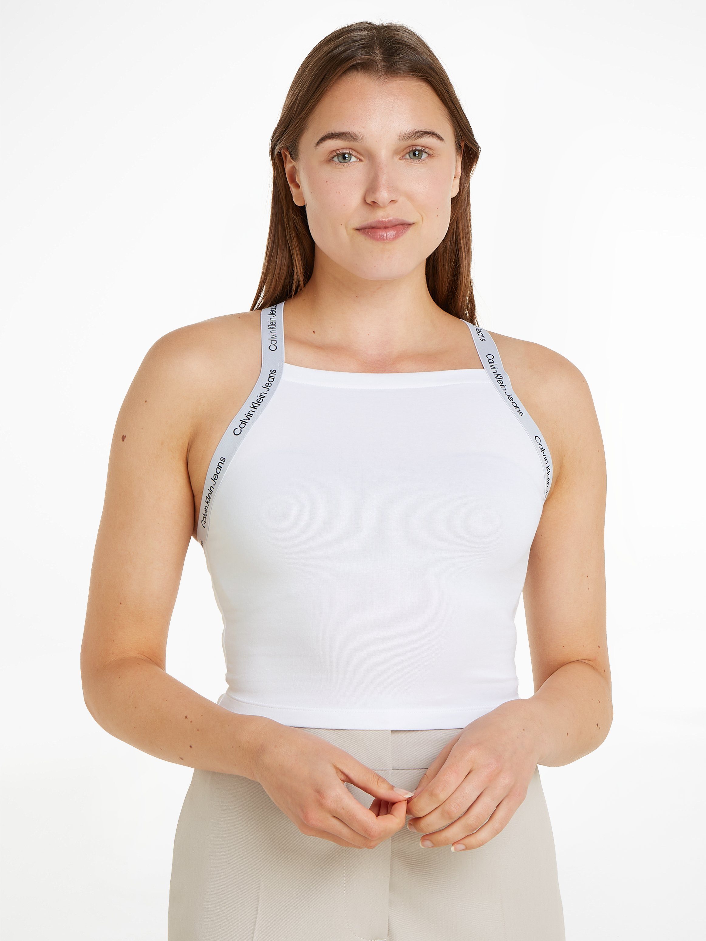 Calvin Klein Top met spaghettibandjes LOGO ELASTIC STRAPPY TOP