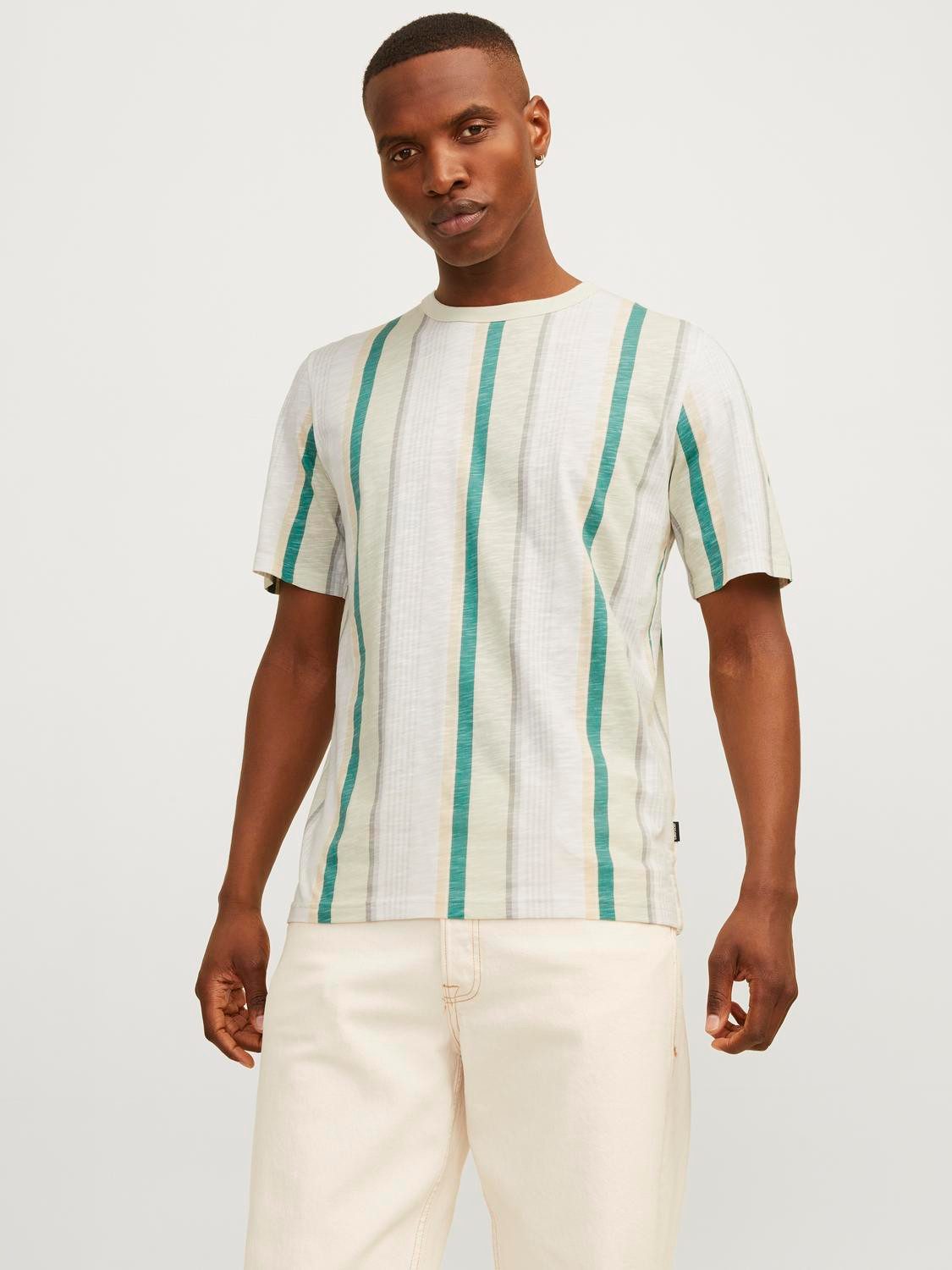 Jack & jones Palmboomprint Crew Neck T-Shirt Multicolor Heren