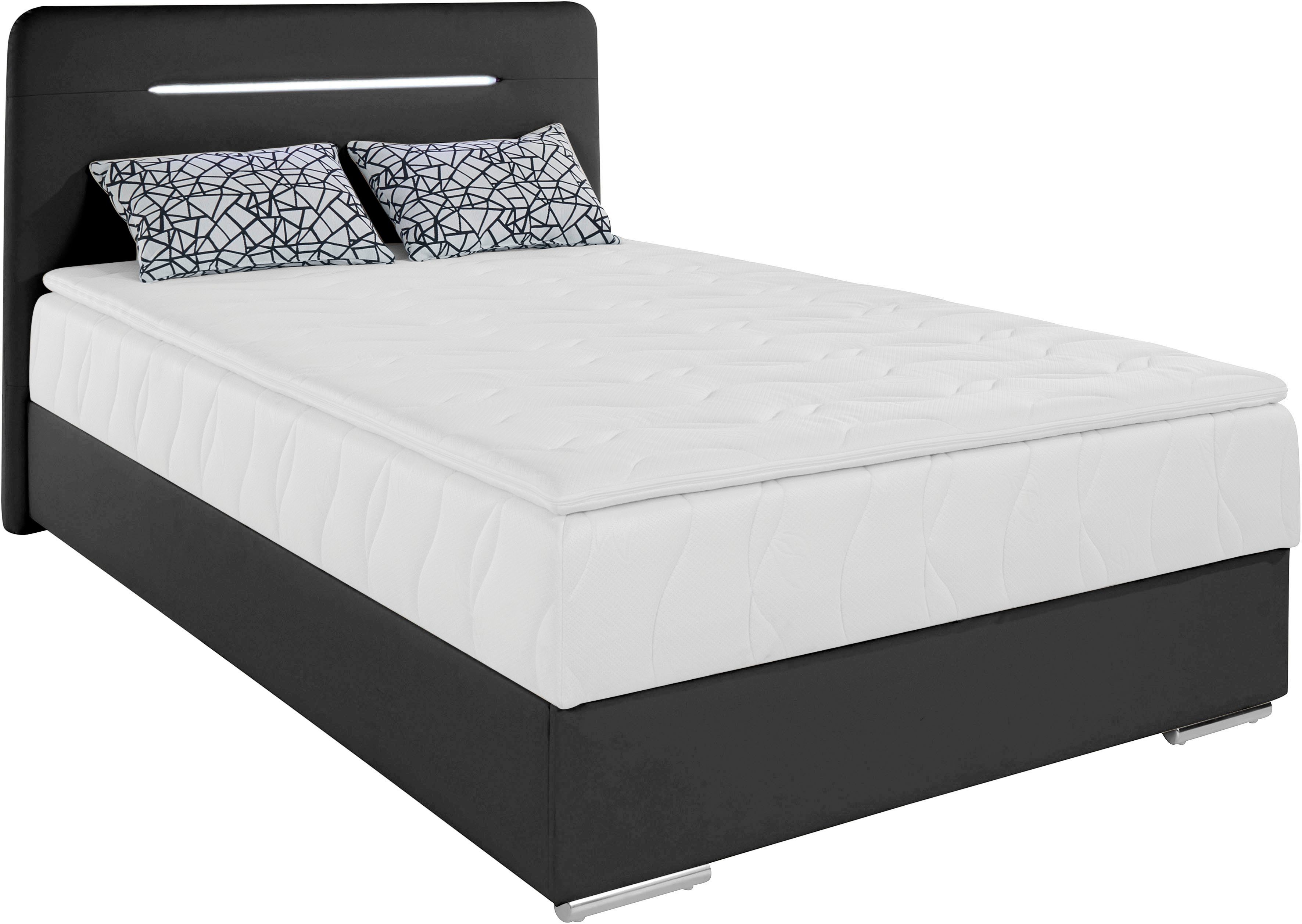COTTA Boxspring Lighstar inclusief ledverlichting, topmatras, bedkist en sierkussen
