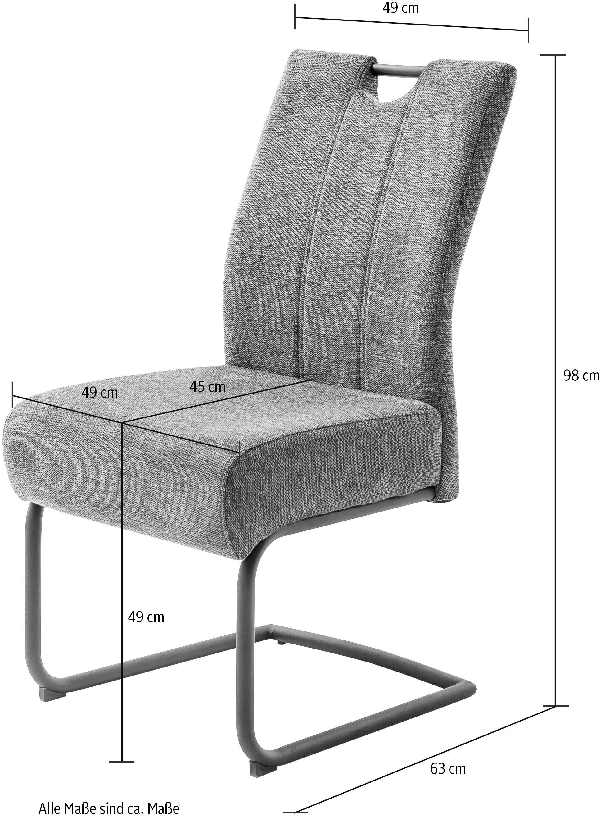 MCA furniture Eetkamerstoel AMERY (2-pack), pocketvering, belastbaarheid 150 kg, zithoogte ca. 49 cm