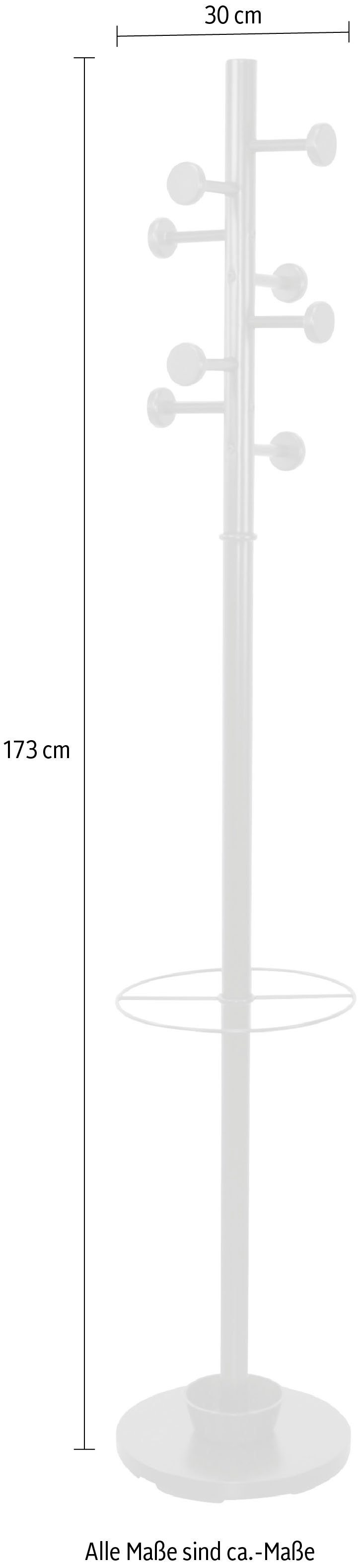 INOSIGN Kapstok van metaal, hoogte 172 cm, 8 haken, met parapluhouder