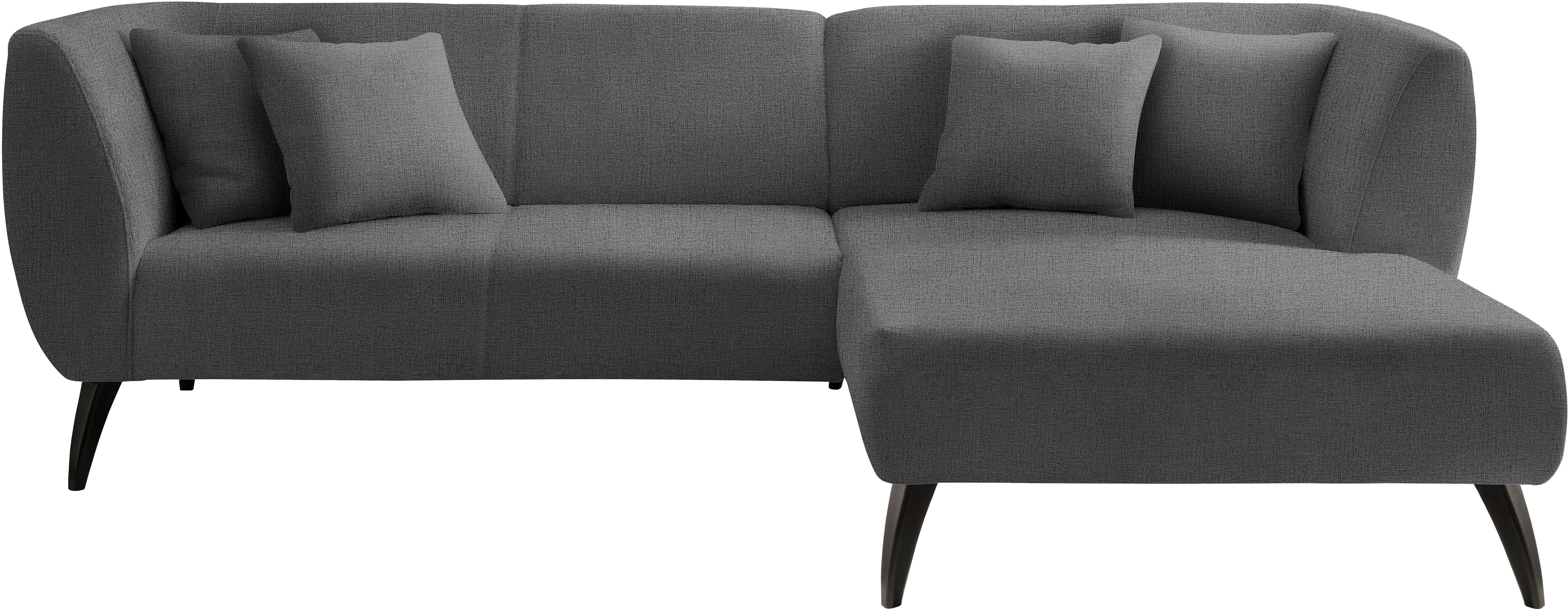 INOSIGN Hoekbank Colori L-vorm Houtkleur voetkeuze, inclusief 4x sierkussens
