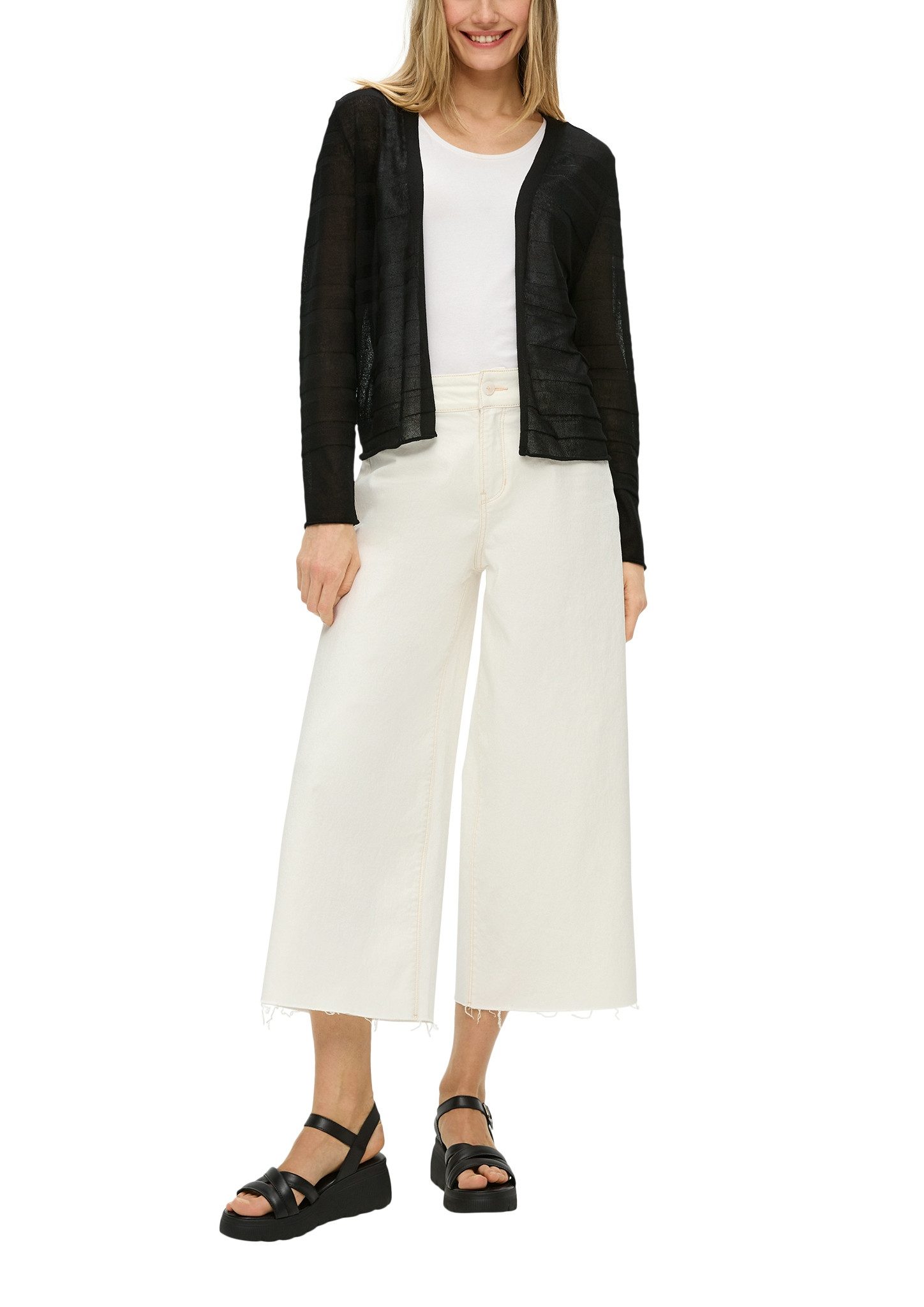 s.Oliver Cardigan met patroonstructuur en zonder sluiting