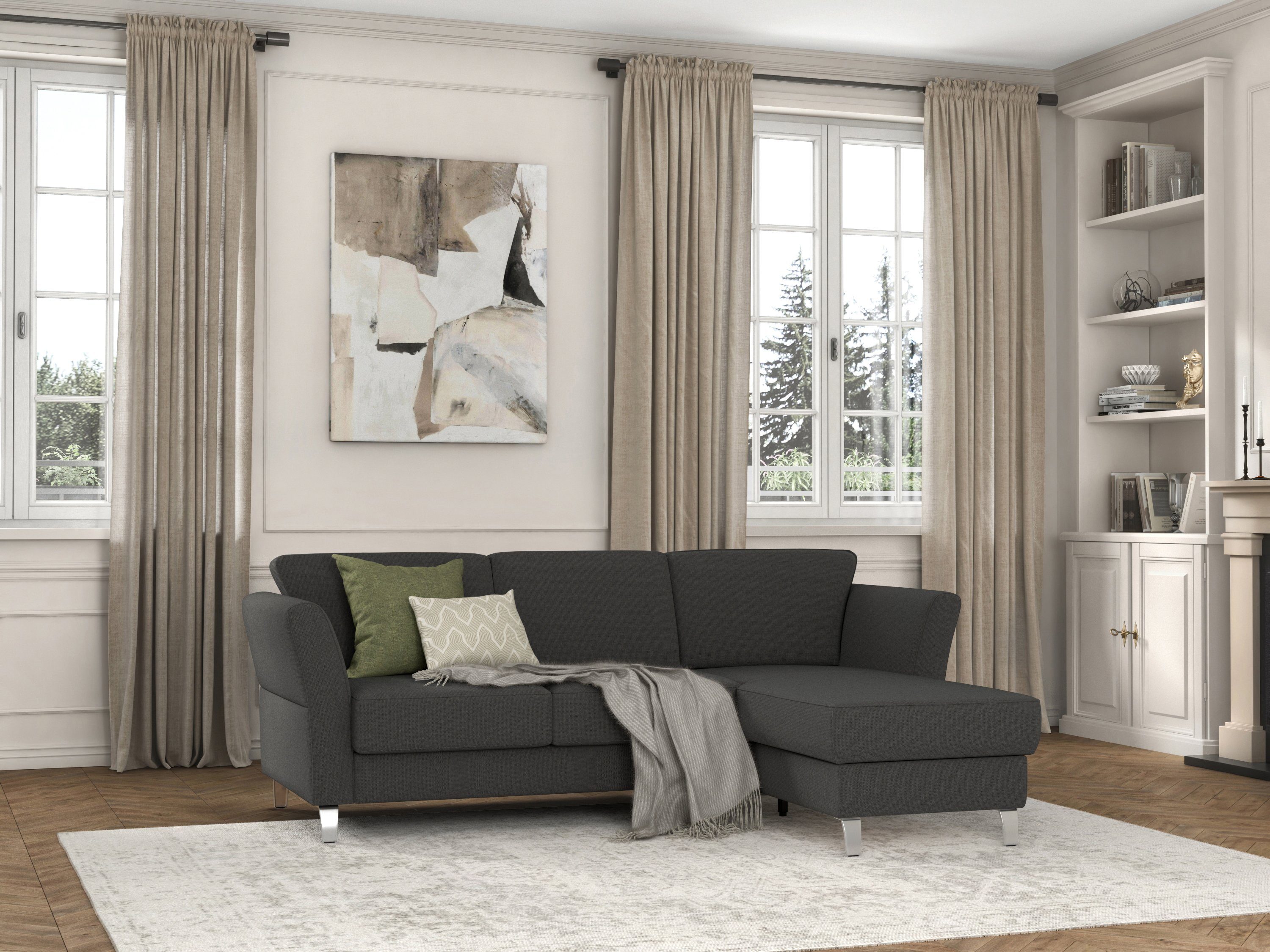 sit&more Hoekbank Visby L-vorm naar keuze met slaapfunctie en bedkist, vrij plaatsbaar