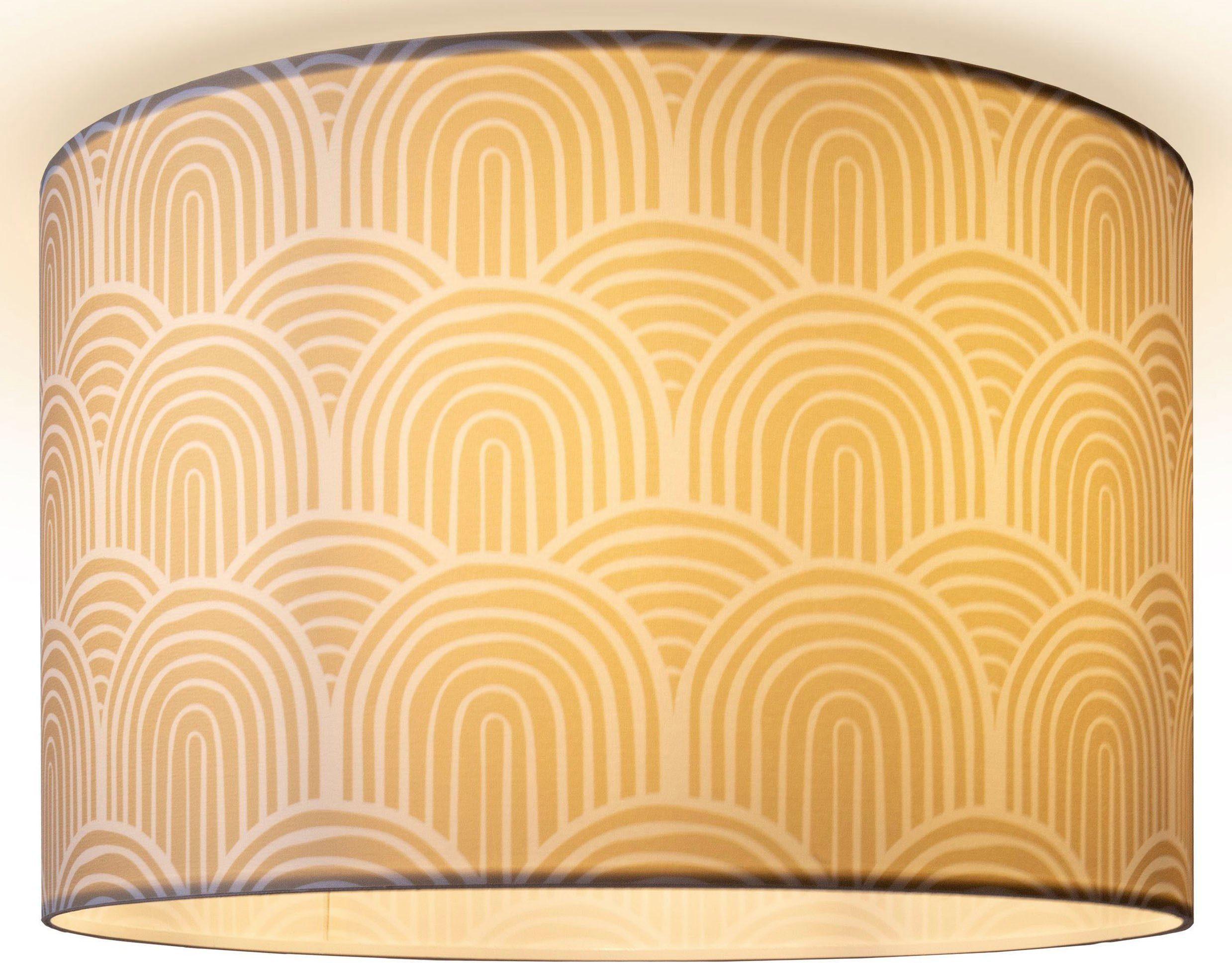 Paco Home Plafondlamp Hugo Pillar Met stoffen kap plafondlamp rond plafond modern abstract retro