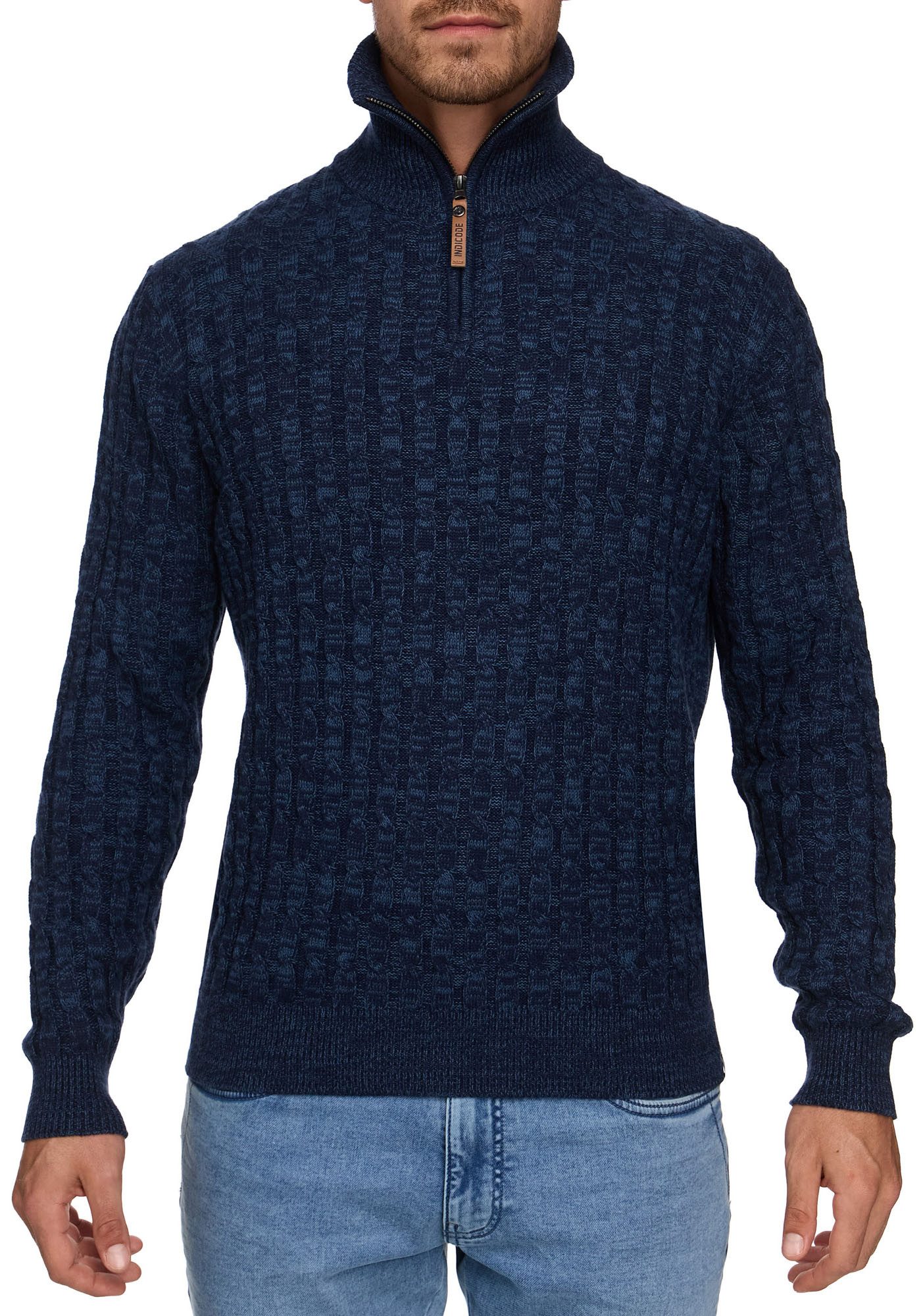 Indicode Schipperstrui Rufus heren pullovers maat L blauw