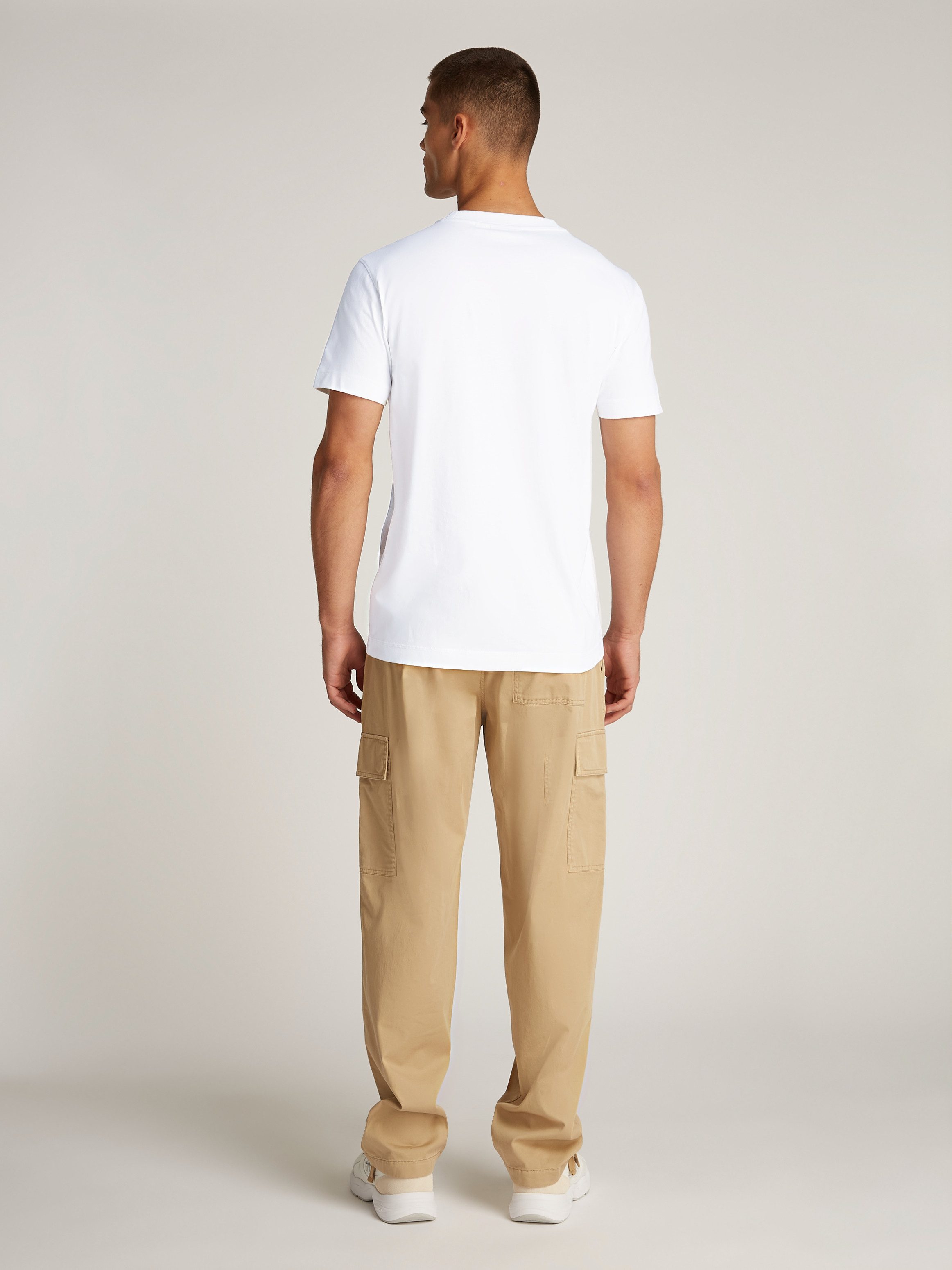 Calvin Klein Shirt met ronde hals WOVEN LABEL REGULAR TEE