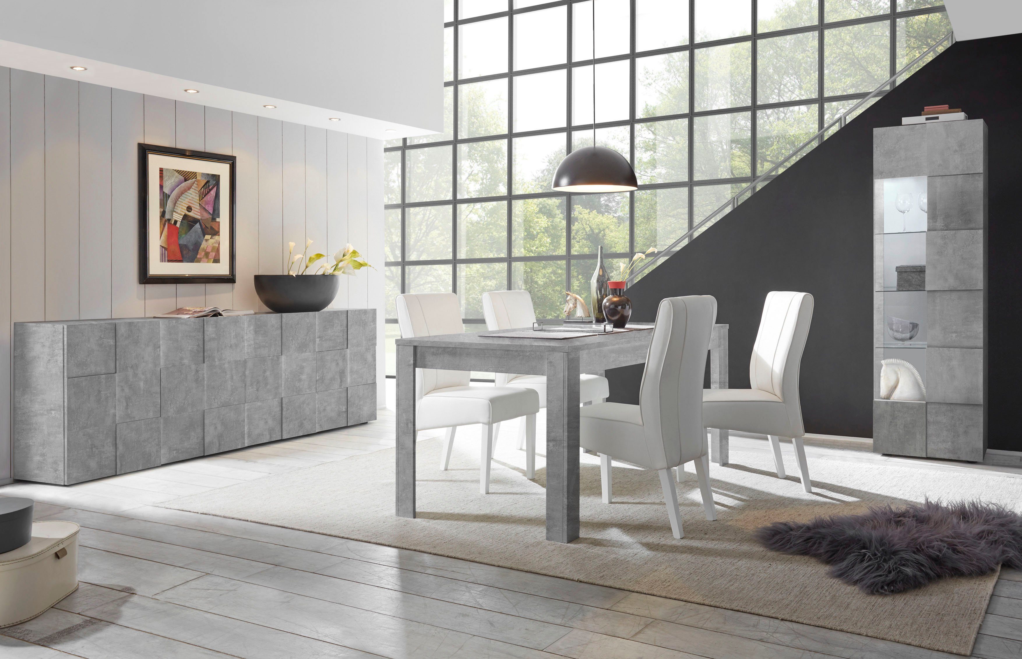 INOSIGN Vitrinekast Dama hoogte 187 cm, breedte 60 cm, opberg vitrine met 1 deur Staande vitrine - front in 3D-uiterlijk, veel opbergruimte, verschillende kleuren