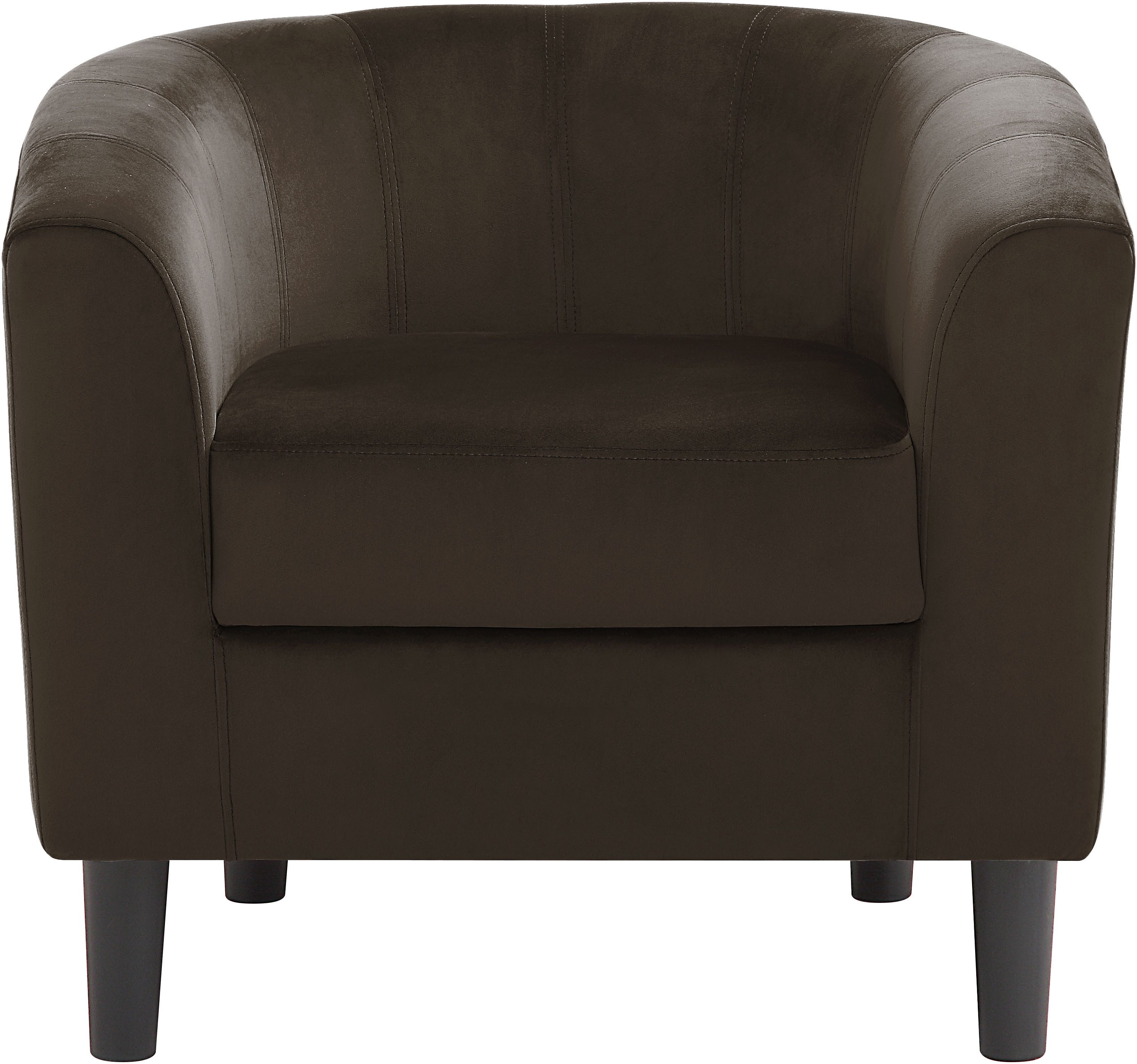 ATLANTIC home collection Fauteuil Carlos Cocktailsessel, loungesessel met fluwelen stof en veerkern