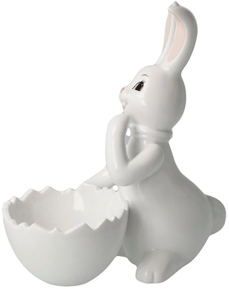 Goebel Paashaas Figuur Haas met schaal Sneeuwwitje - Schattig Meisje Osterfiguur, decoratieve figuur, Pasen, Pasen decoratie (1 stuk)