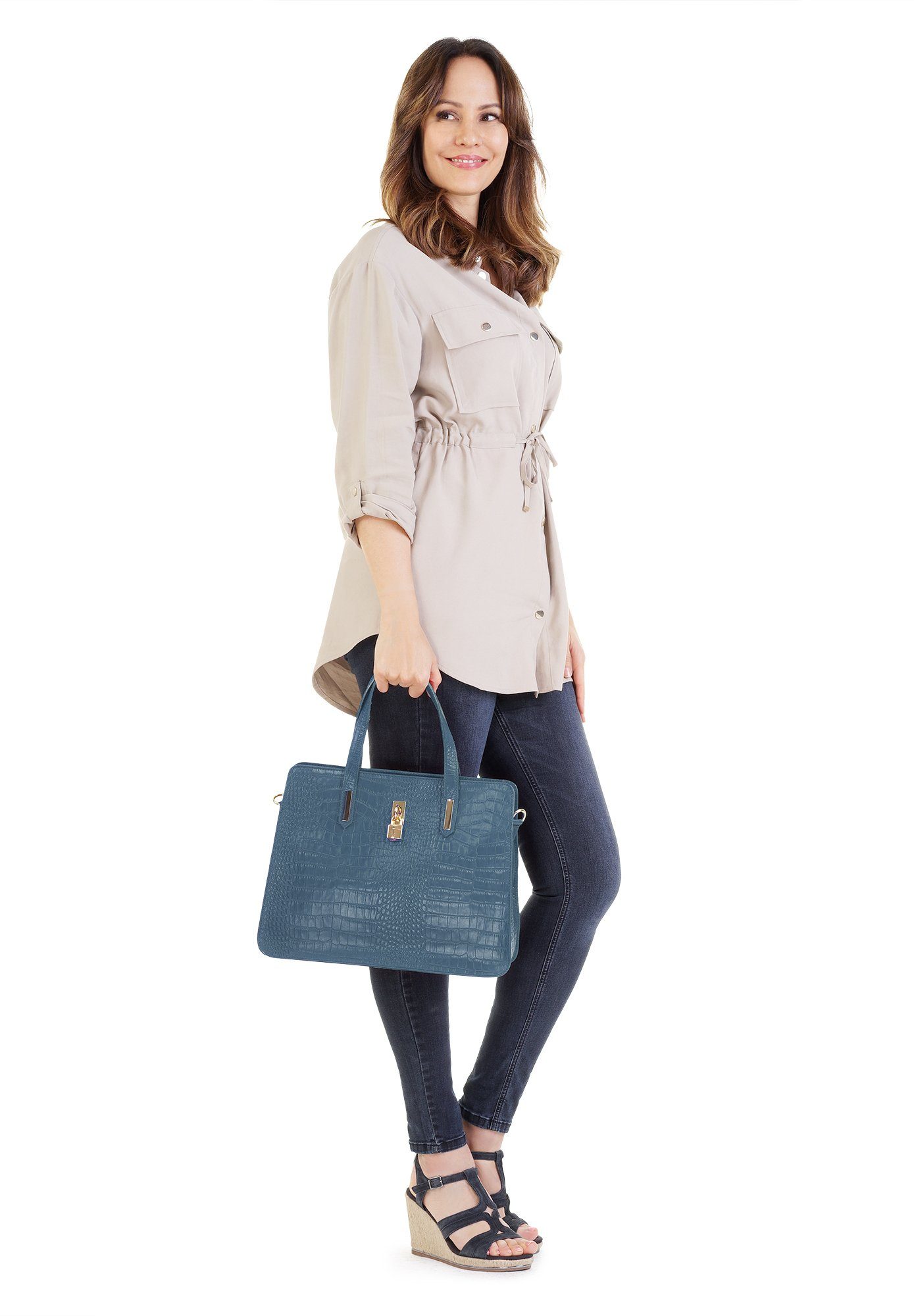 Cluty Tas echt leer, made in italy