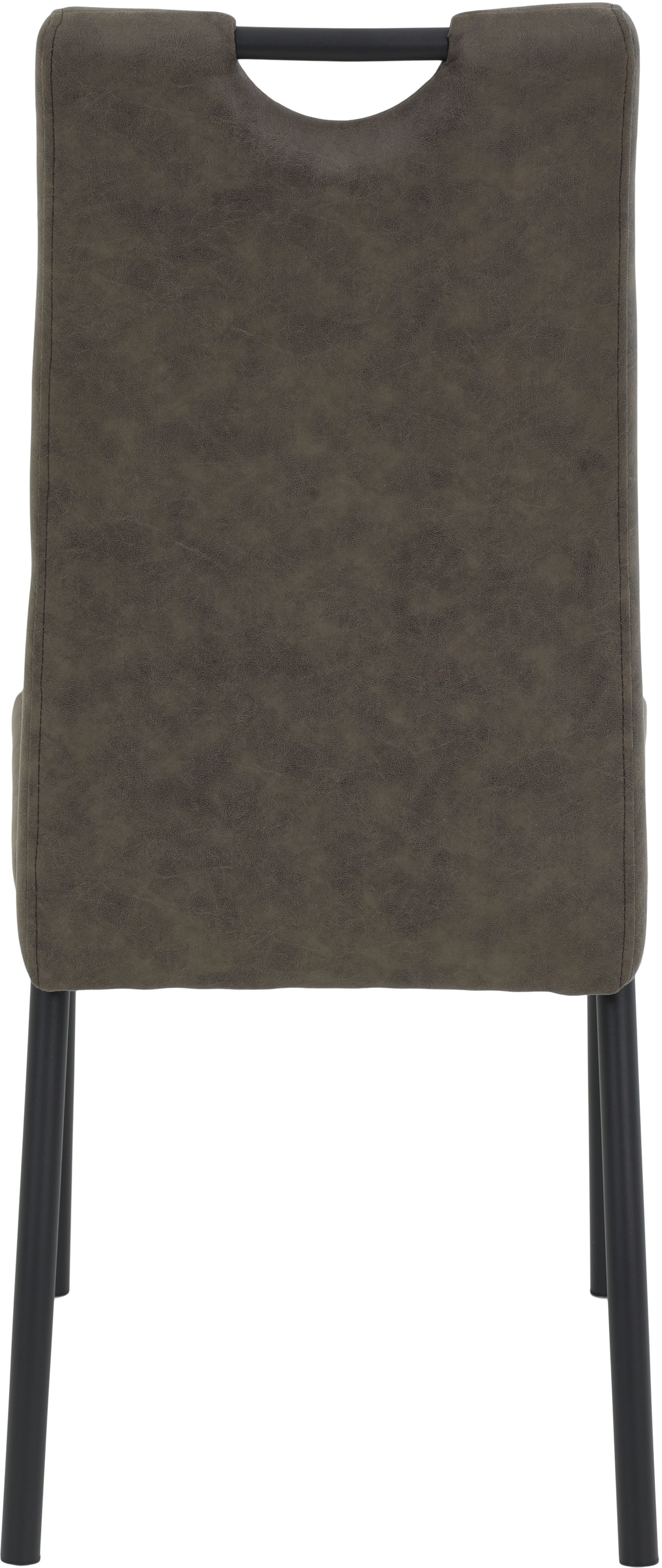 HELA Stoel met 4 poten PETRA Vierpotenstoel, vintage look, met handvat, rond buisframe (set)
