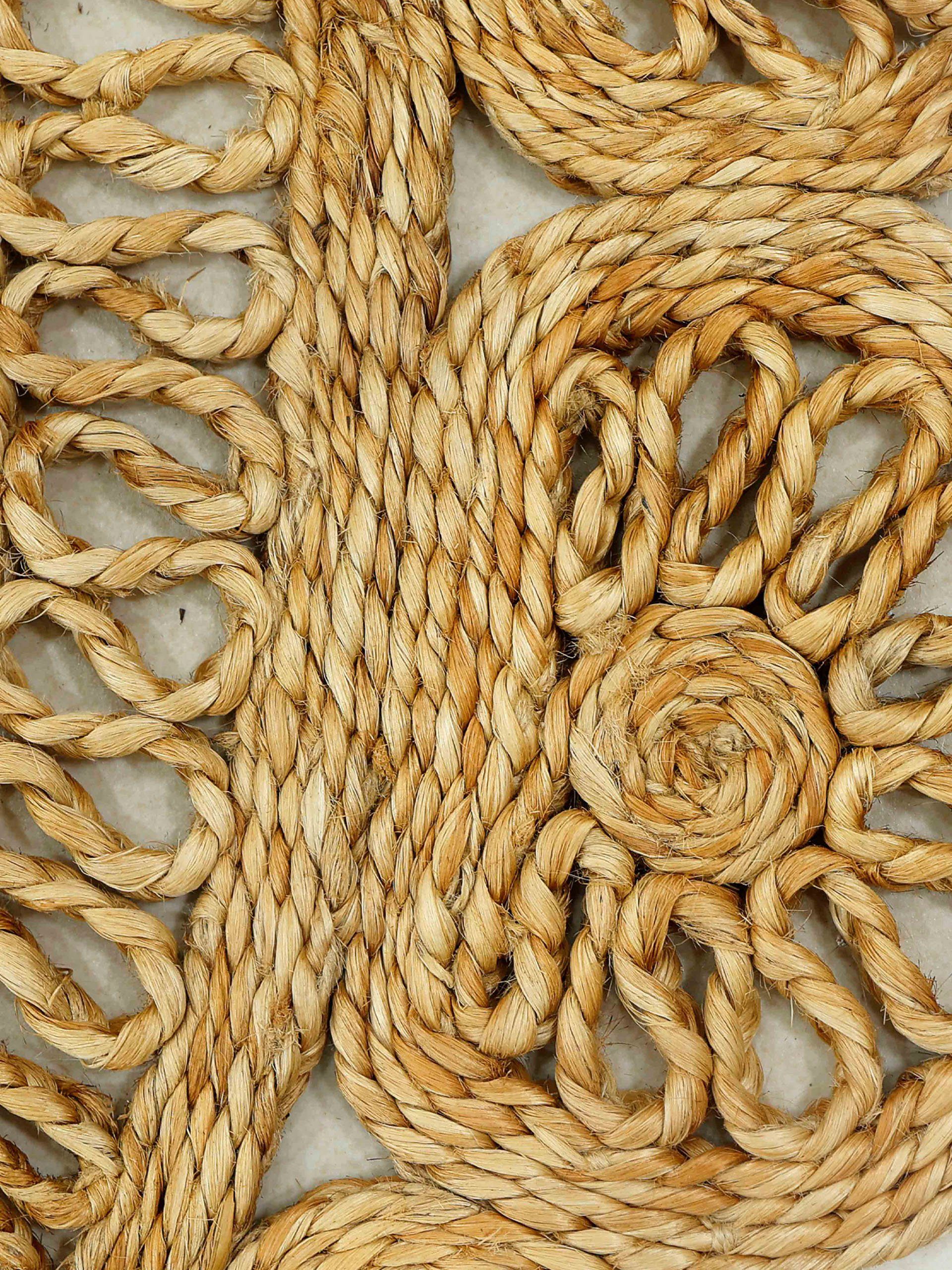 carpetfine Sisalkleed Jute-vloerkleed Cate natuurlijk plantaardig materiaal met de hand geweven, boho stijl
